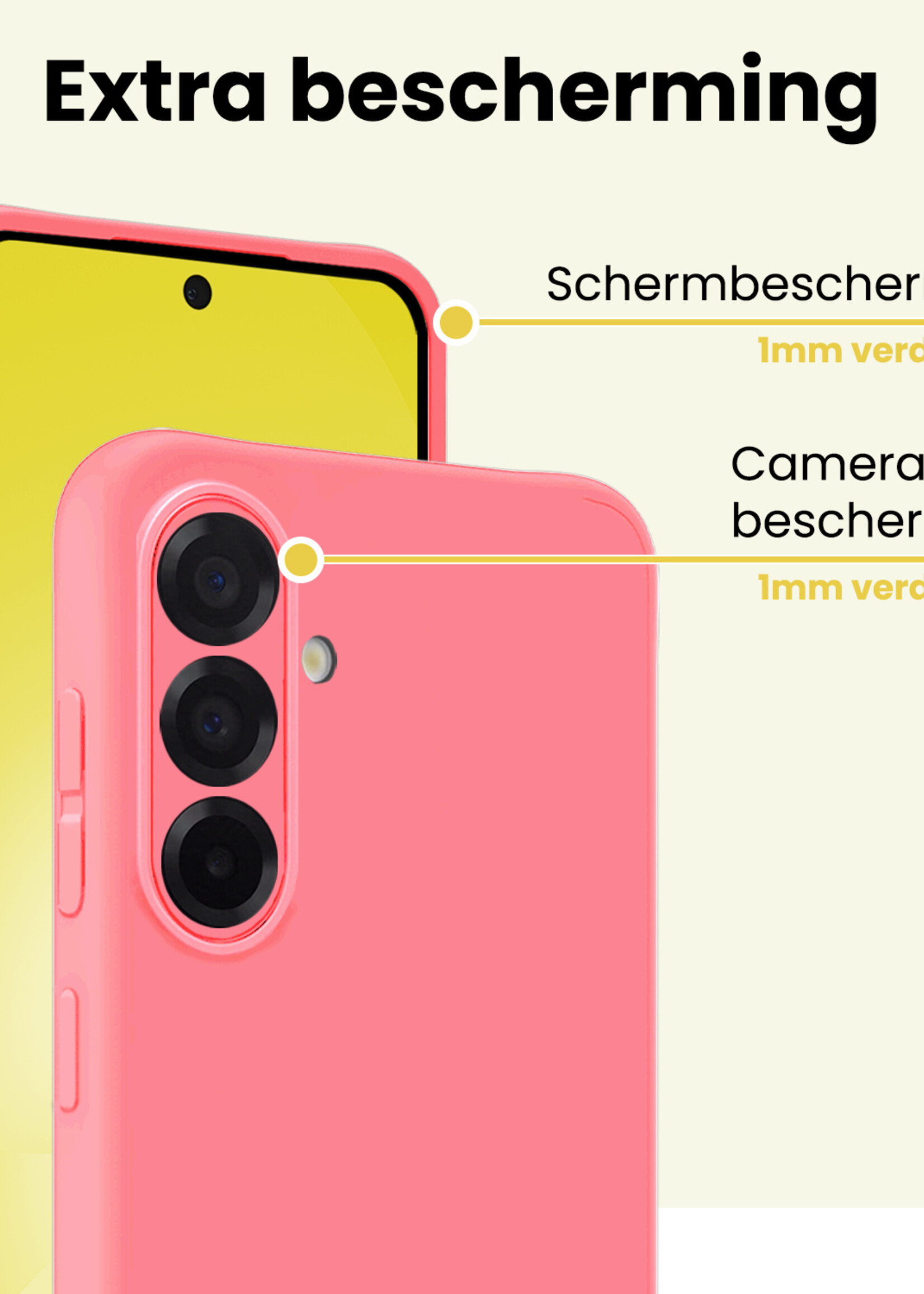 LUQ LUQ Samsung Galaxy A56 Hoesje Siliconen - Lichtroze - 2 PACK