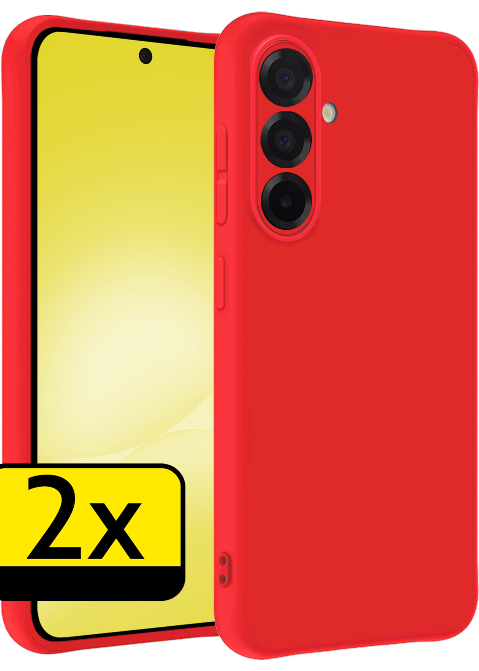 LUQ LUQ Samsung Galaxy A56 Hoesje Siliconen - Rood - 2 PACK