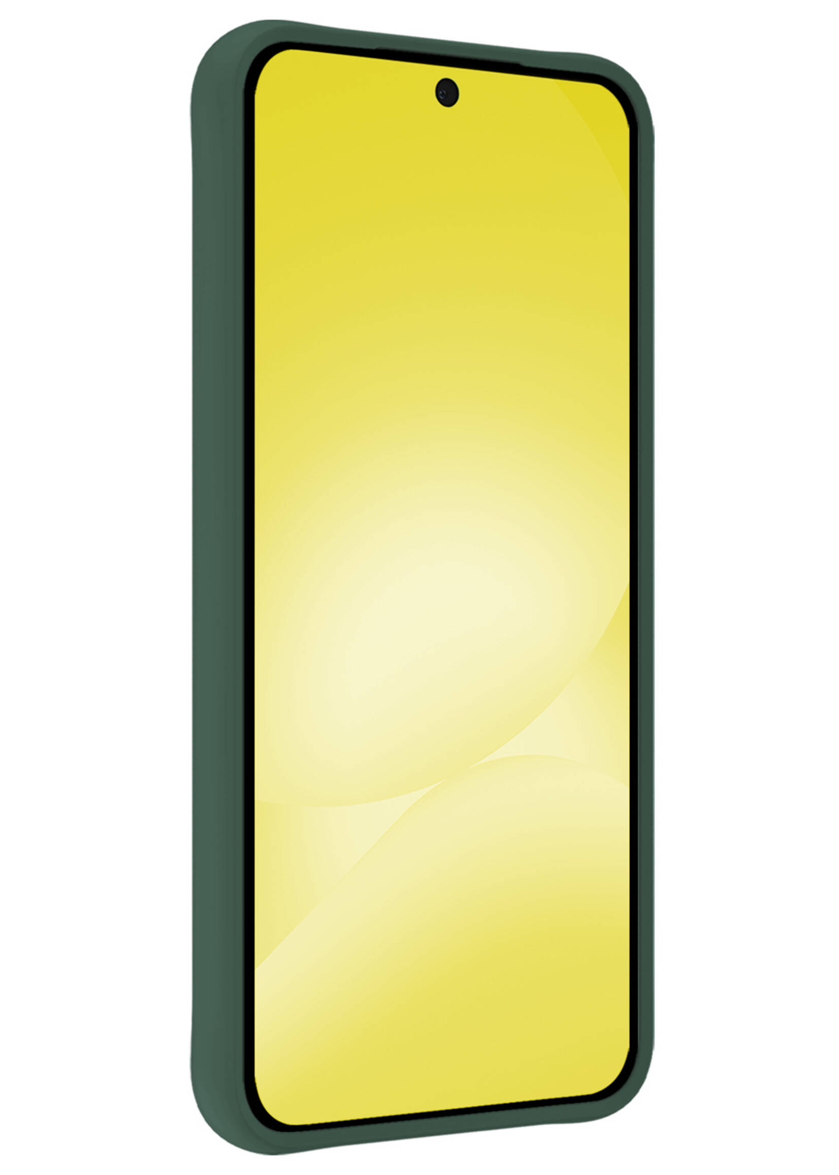 LUQ LUQ Samsung Galaxy A56 Hoesje Siliconen Met Screenprotector - Donkergroen