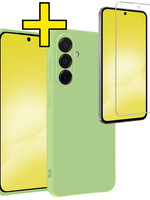 LUQ LUQ Samsung Galaxy A56 Hoesje Siliconen Met Screenprotector - Groen