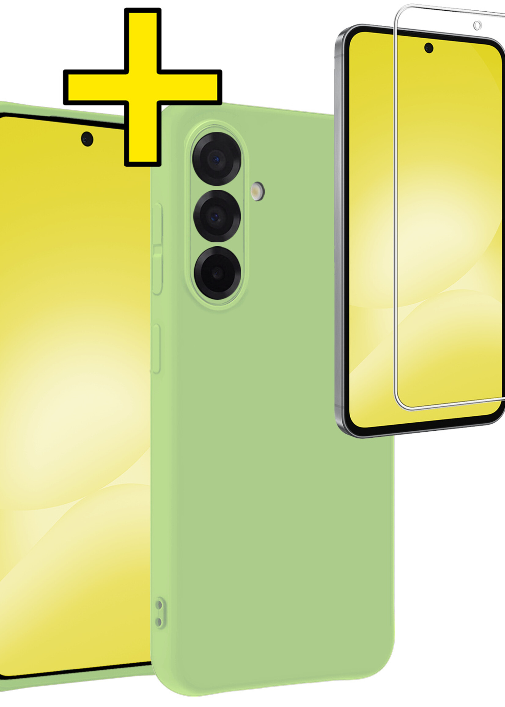 LUQ LUQ Samsung Galaxy A56 Hoesje Siliconen Met Screenprotector - Groen