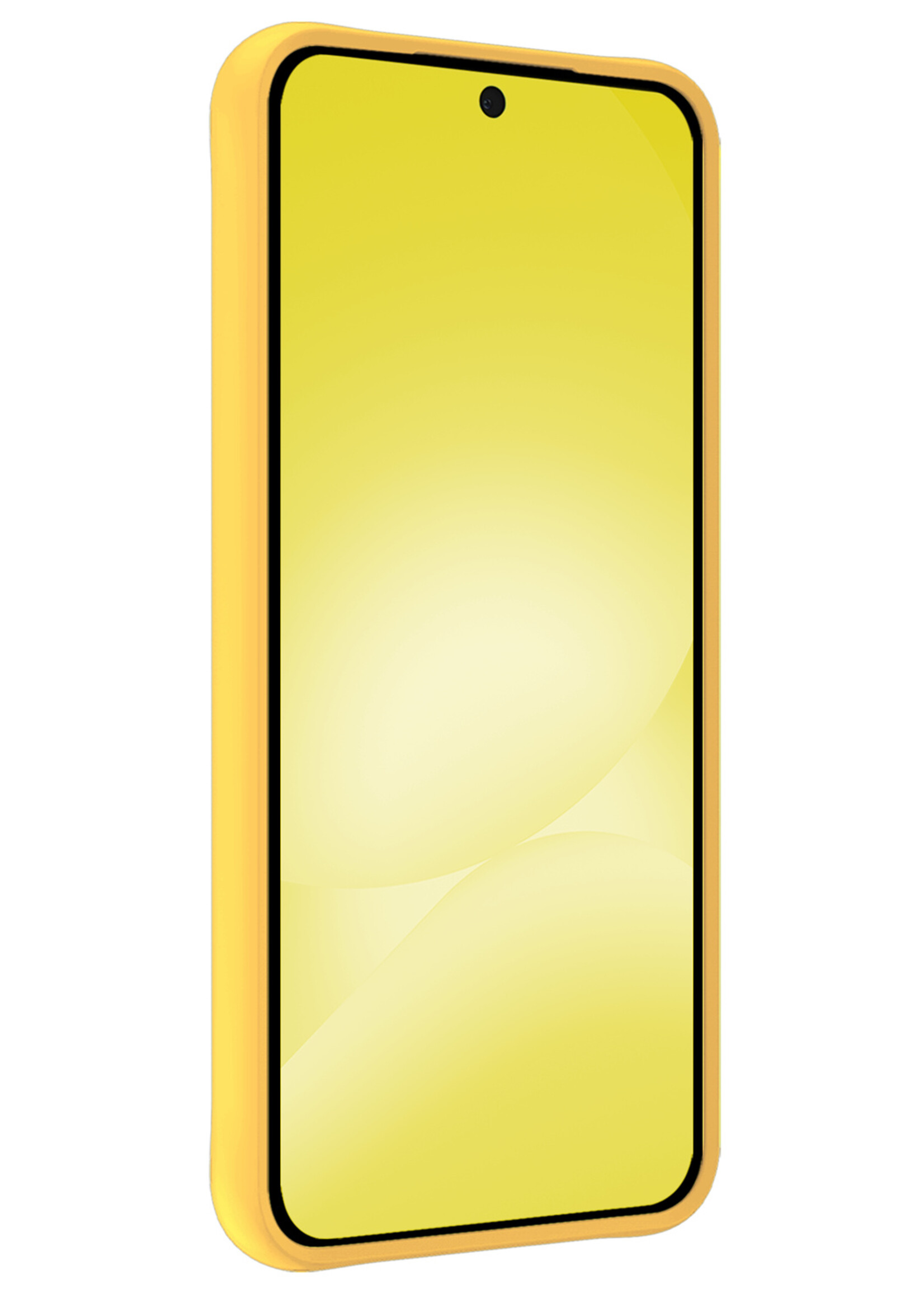 LUQ LUQ Samsung Galaxy A56 Hoesje Siliconen Met 2x Screenprotector - Geel