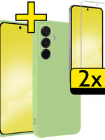 LUQ LUQ Samsung Galaxy A56 Hoesje Siliconen Met 2x Screenprotector - Groen