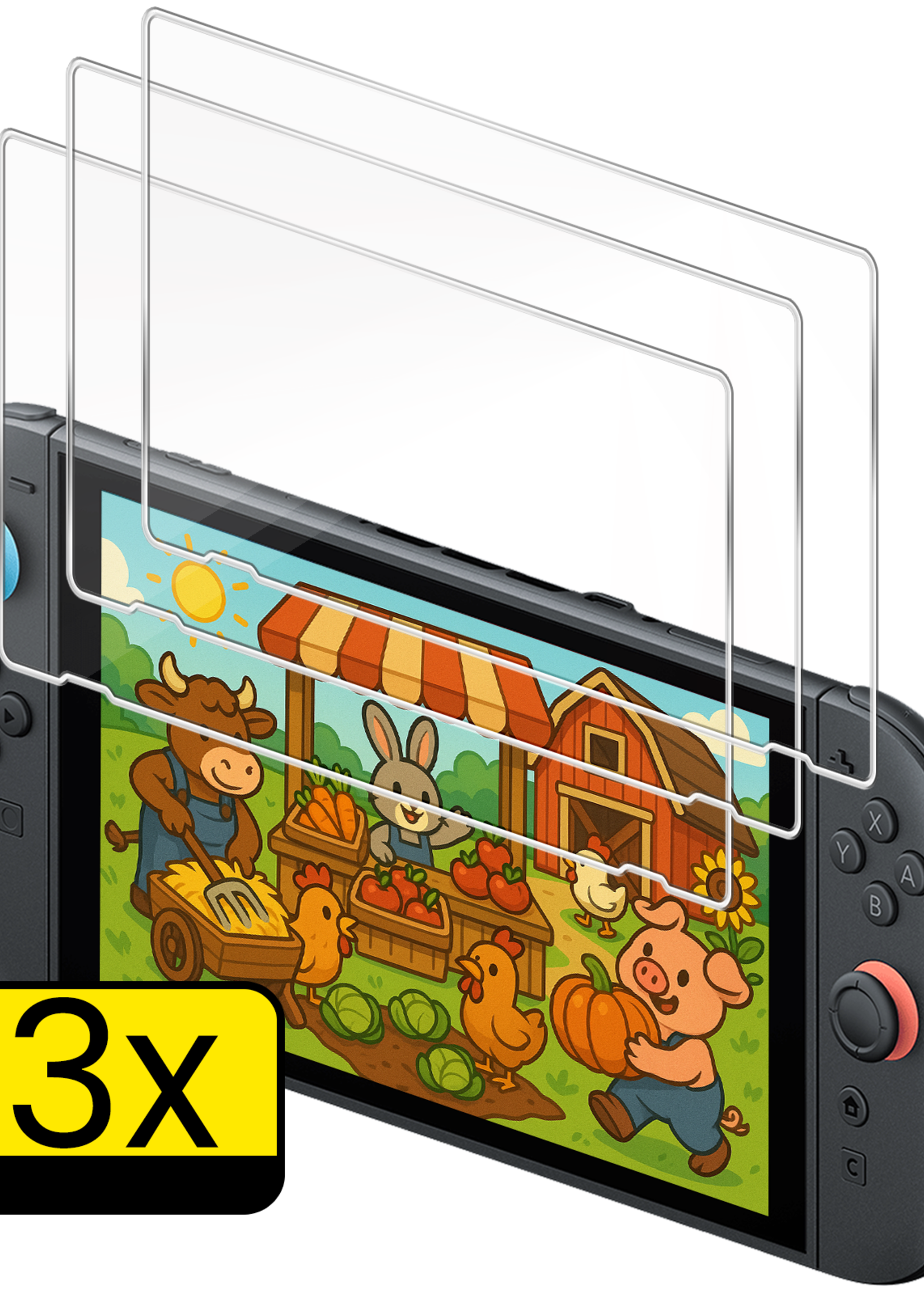 LUQ LUQ Nintendo Switch 2 Screenprotector - 3 PACK