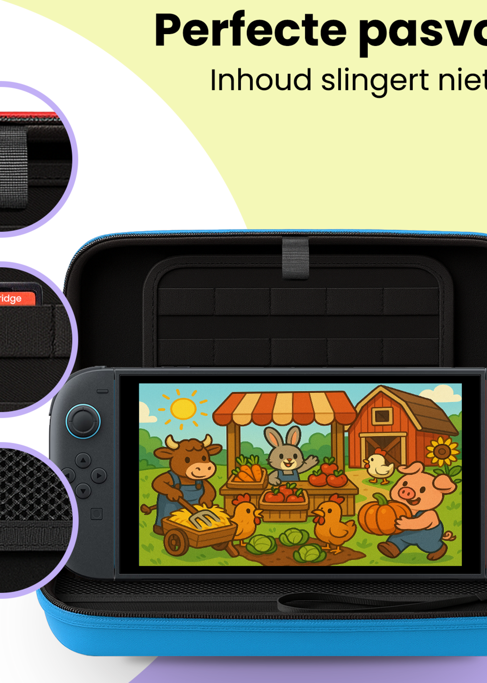 LUQ LUQ Hoesje voor Nintendo Switch 2 - Blauw