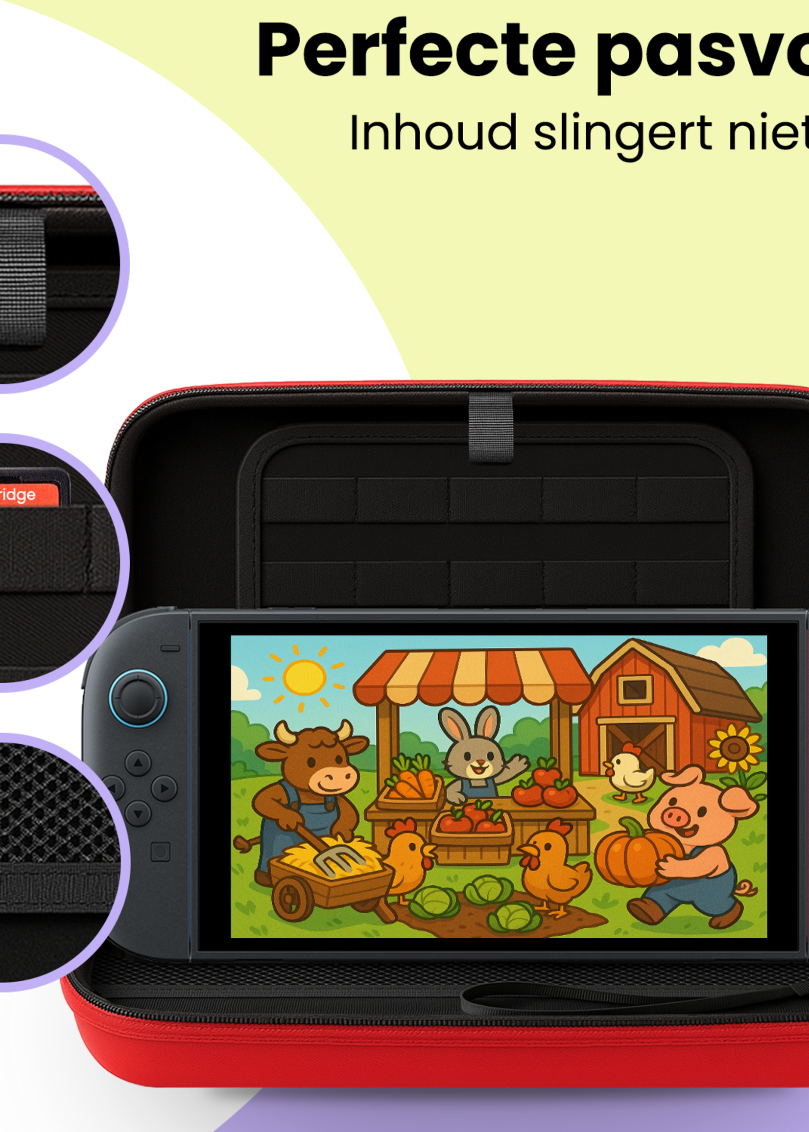 LUQ LUQ Hoesje voor Nintendo Switch 2 - Rood