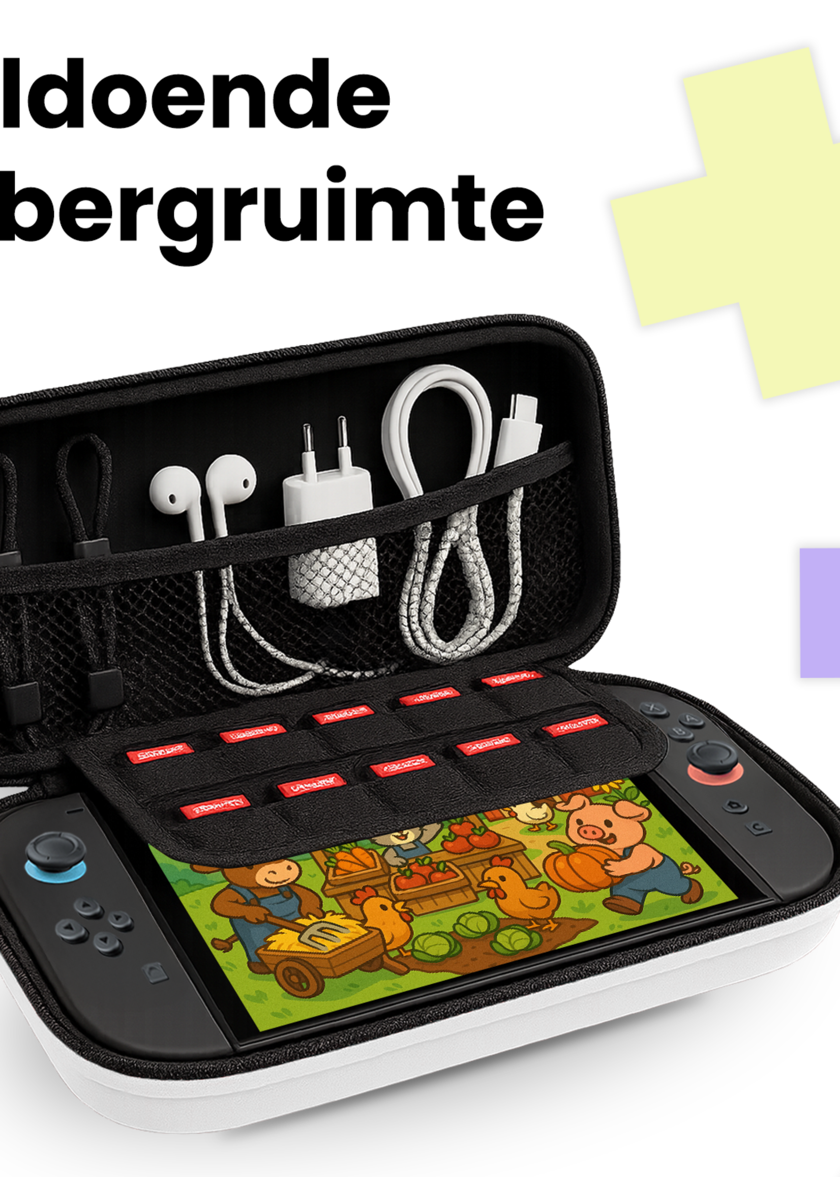 LUQ LUQ Nintendo Switch 2 Hoesje Met Screenprotector - Wit