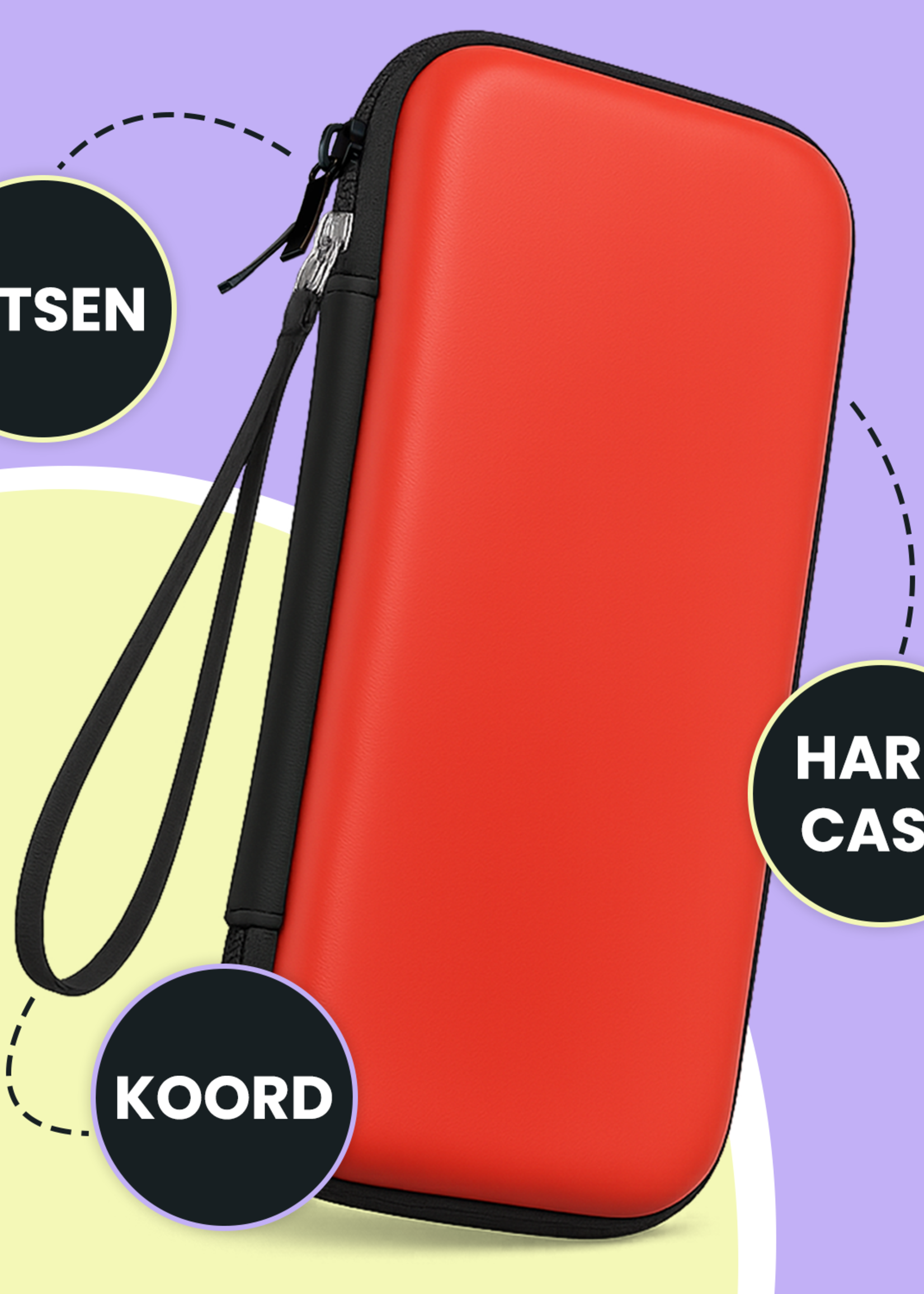 LUQ LUQ Nintendo Switch 2 Hoesje Met Screenprotector - Rood