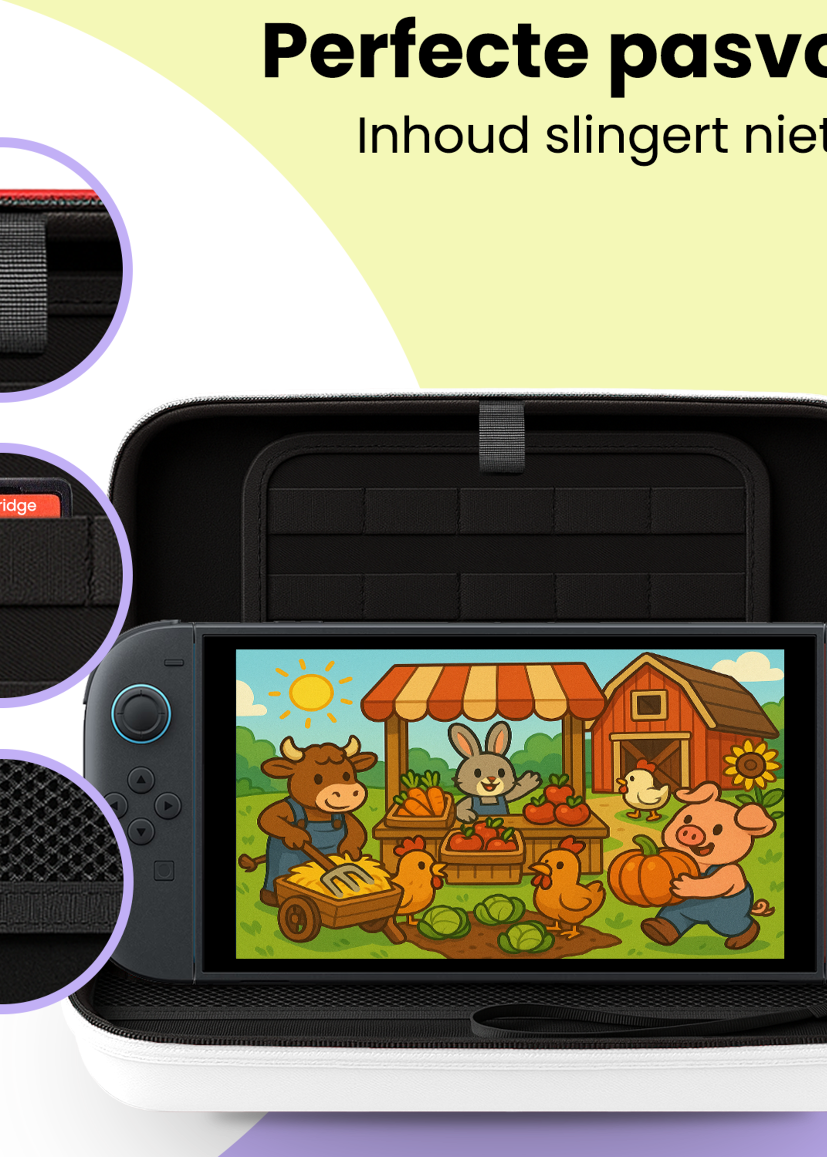 LUQ LUQ Nintendo Switch 2 Hoesje Met Screenprotector - Wit