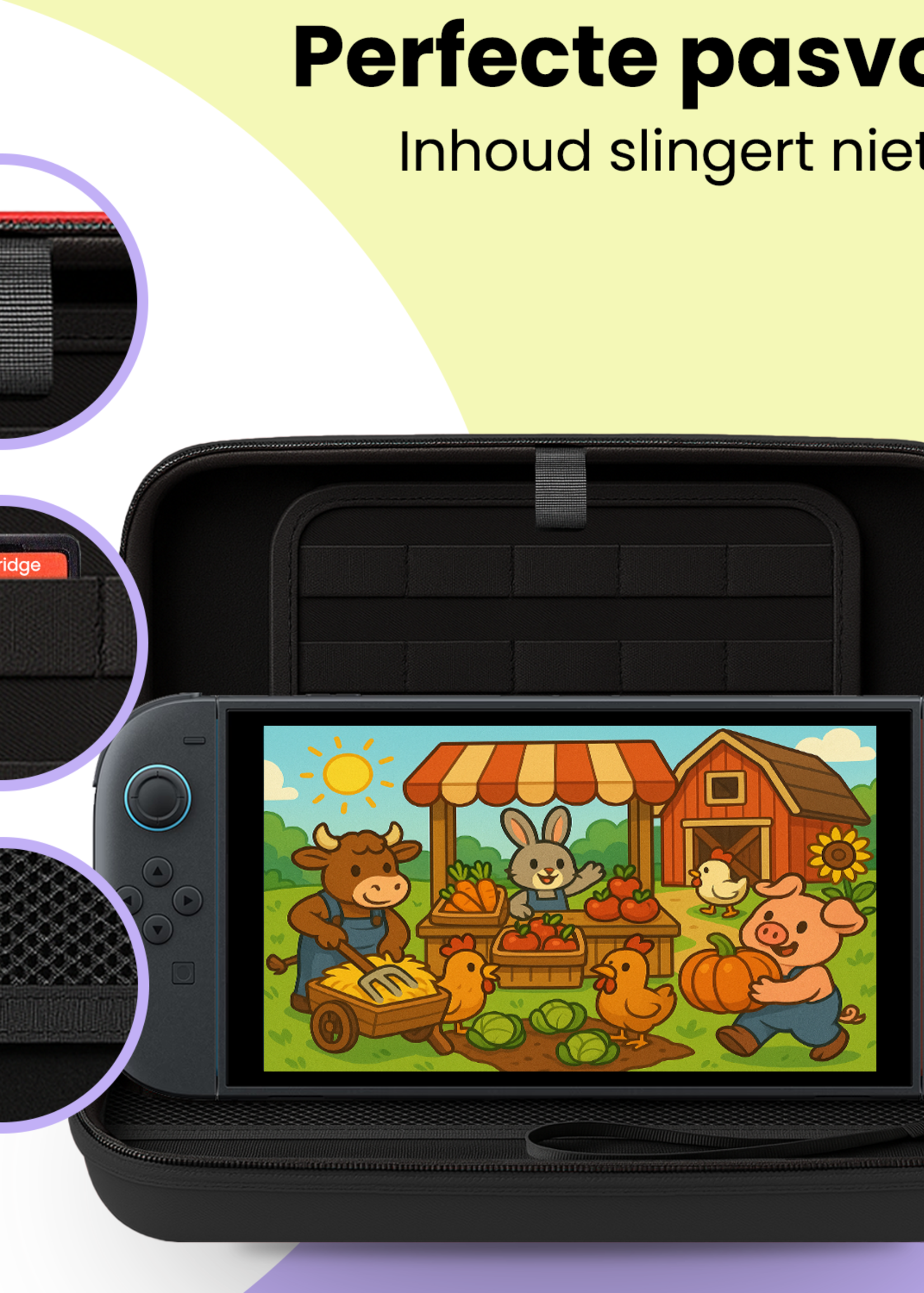 LUQ LUQ Nintendo Switch 2 Hoesje Met Screenprotector - Zwart