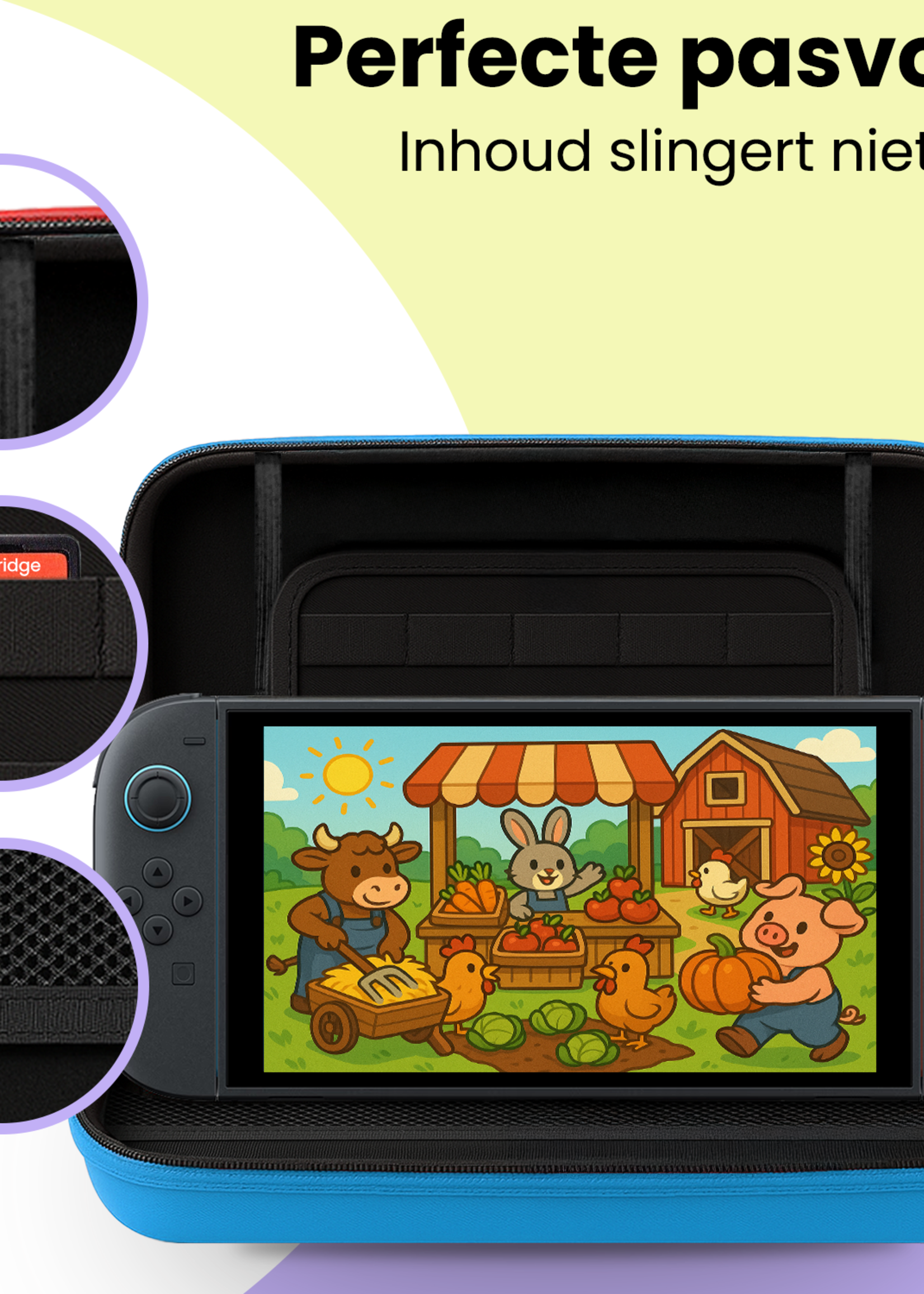 LUQ LUQ Hoesje voor Nintendo Switch 2 - Blauw