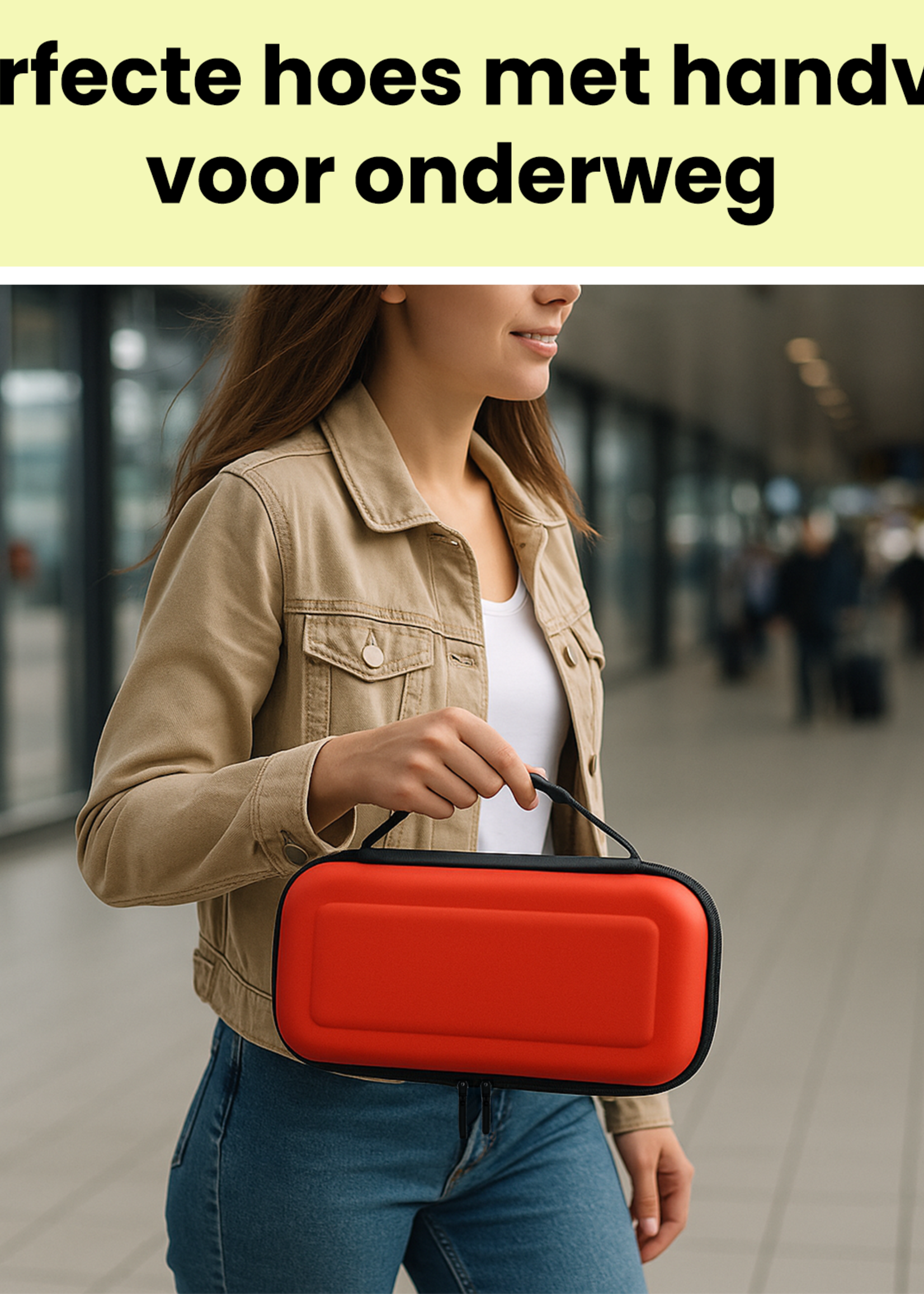 LUQ LUQ Nintendo Switch 2 Hoesje Handvat Met Screenprotector - Rood