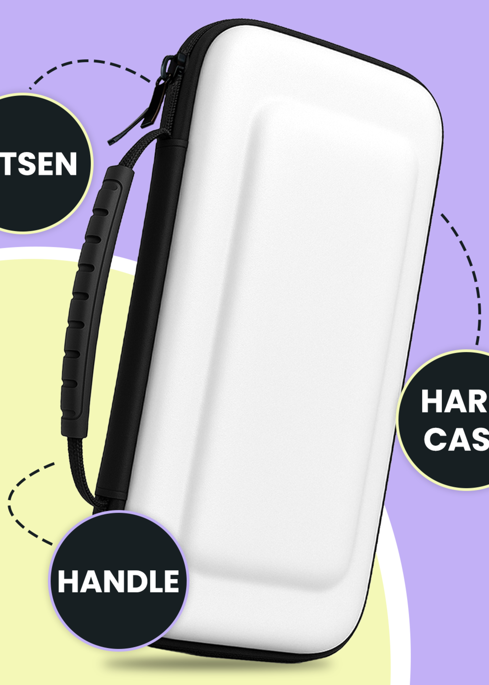 LUQ LUQ Nintendo Switch 2 Hoesje Handvat Met Screenprotector - Wit