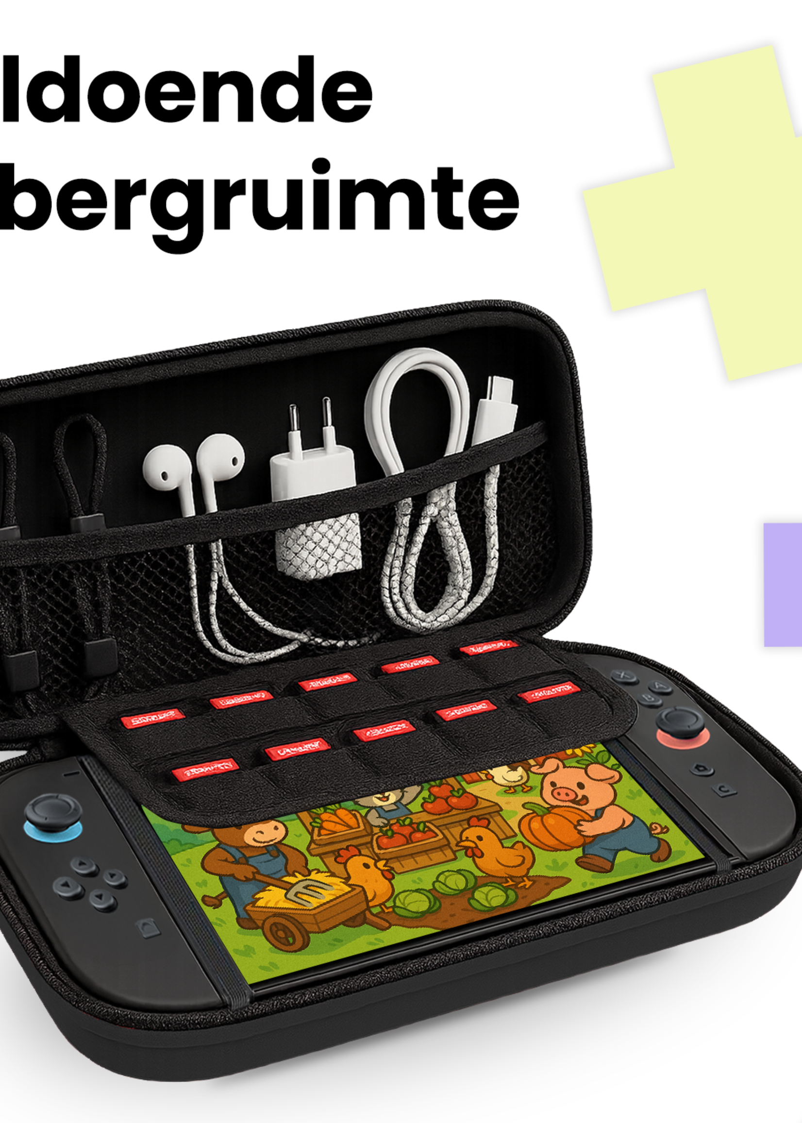 LUQ LUQ Nintendo Switch 2 Hoesje Handvat Met Screenprotector - Zwart