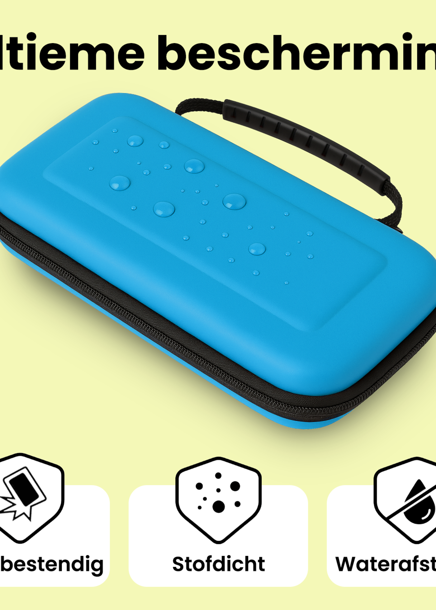 LUQ LUQ Nintendo Switch 2 Hoesje Handvat Met 2x Screenprotector - Blauw