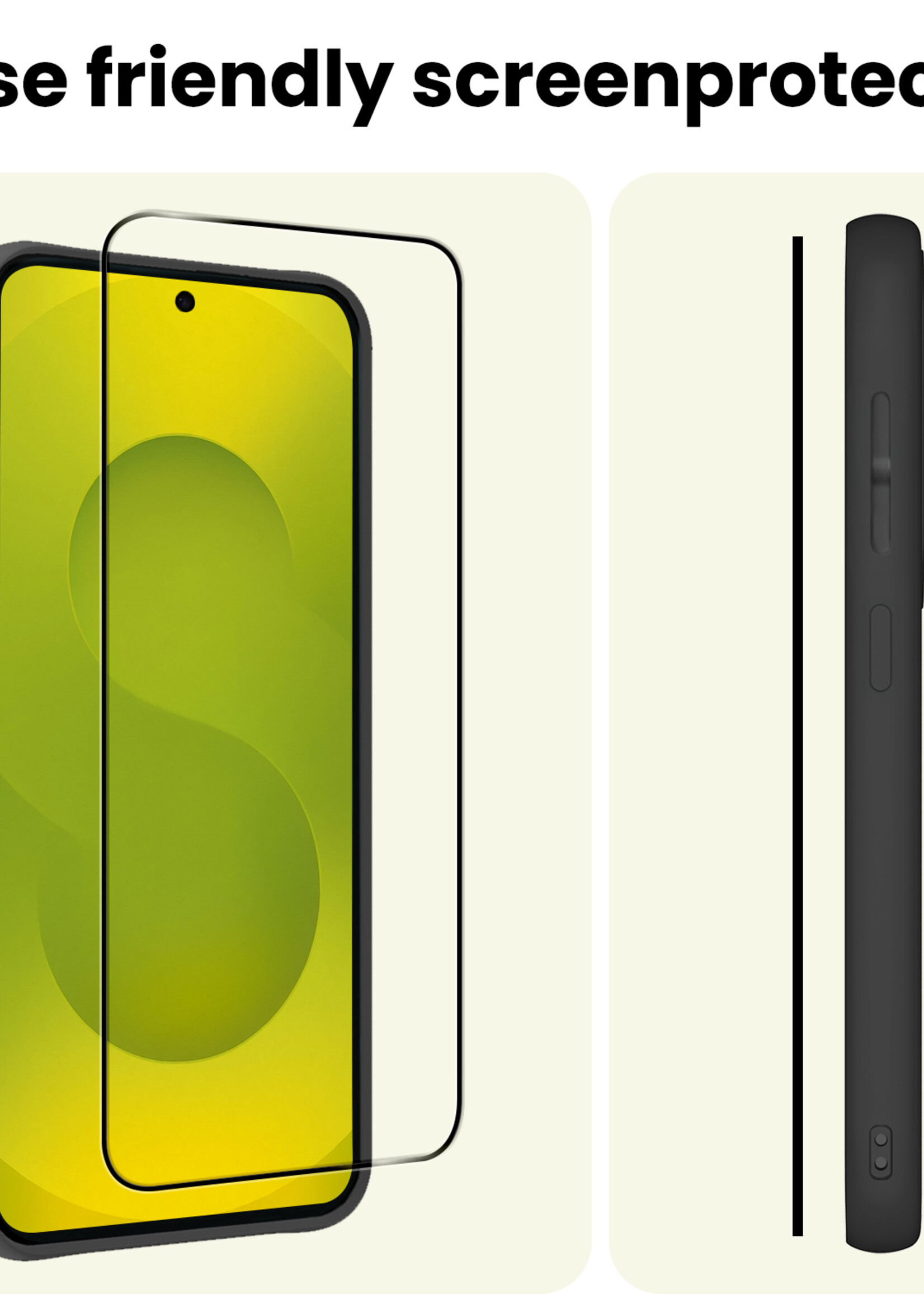 LUQ LUQ Samsung Galaxy S25 Edge Screenprotector Glas Full Cover - 3 PACK