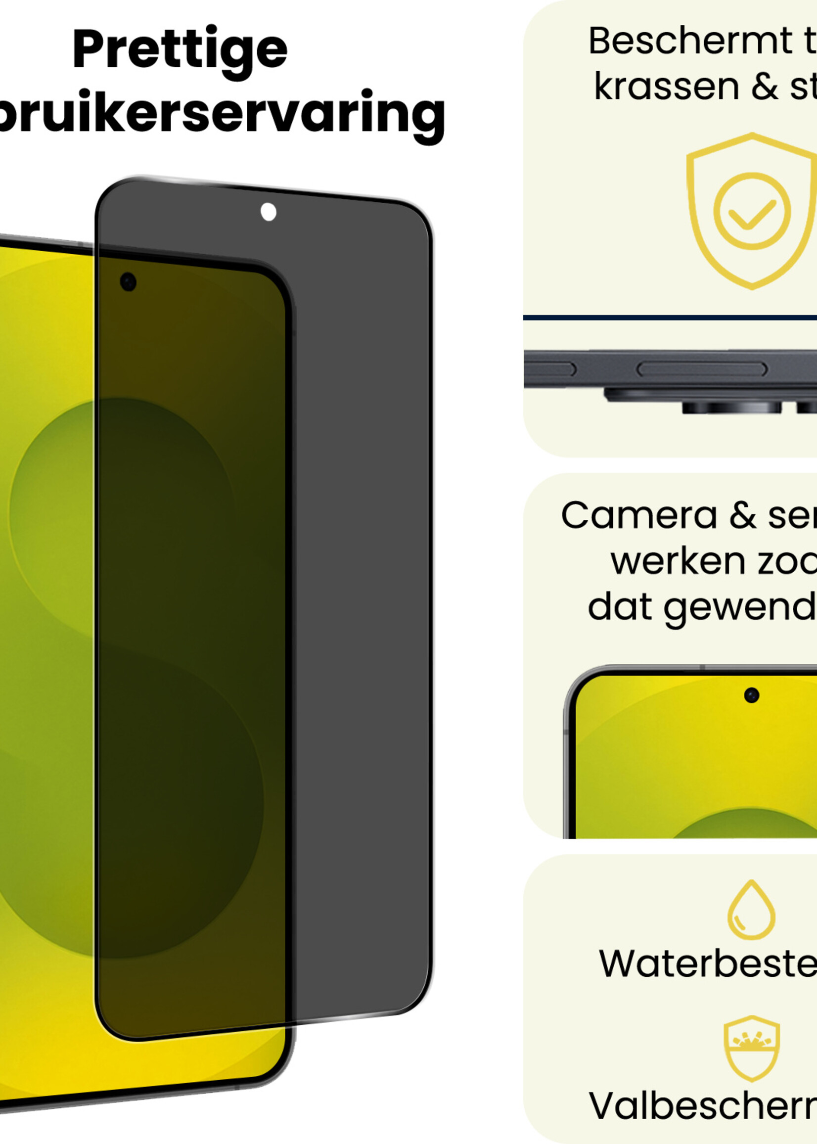 LUQ LUQ Samsung Galaxy S25 Edge Screenprotector Glas Privacy - 3 PACK