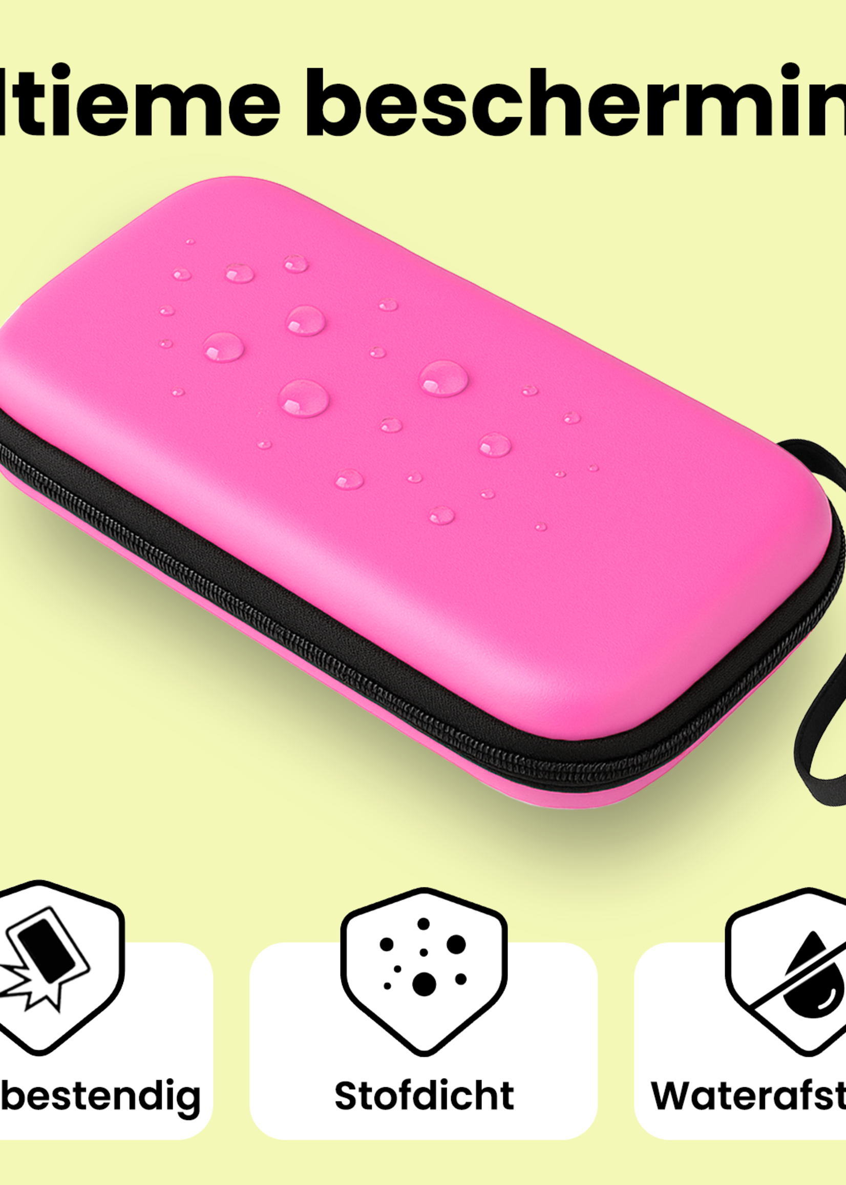 LUQ LUQ Nintendo Switch 2 Hoesje Koord Met Screenprotector - Roze