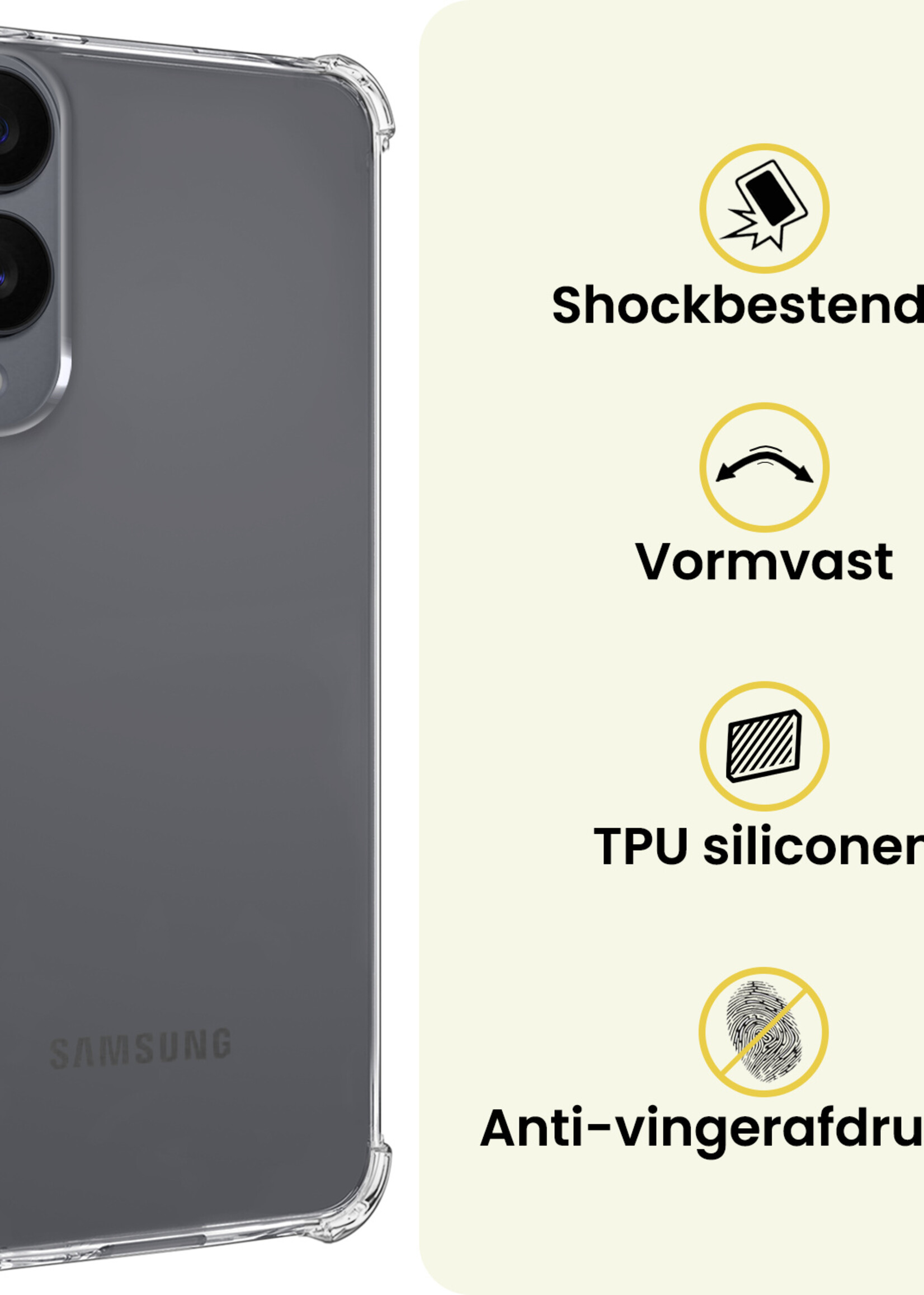 LUQ LUQ Samsung Galaxy S25 Edge Hoesje Shockproof Met 2x Screenprotector