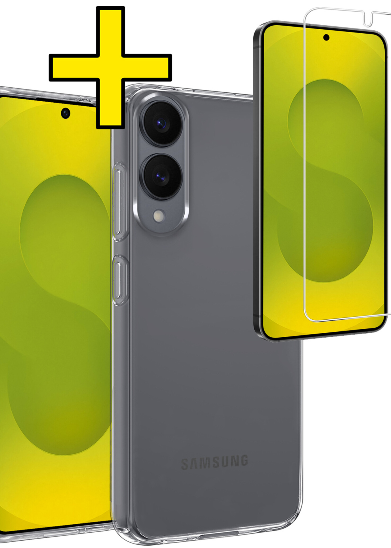 LUQ LUQ Samsung Galaxy S25 Edge Hoesje Siliconen Met Screenprotector - Transparant