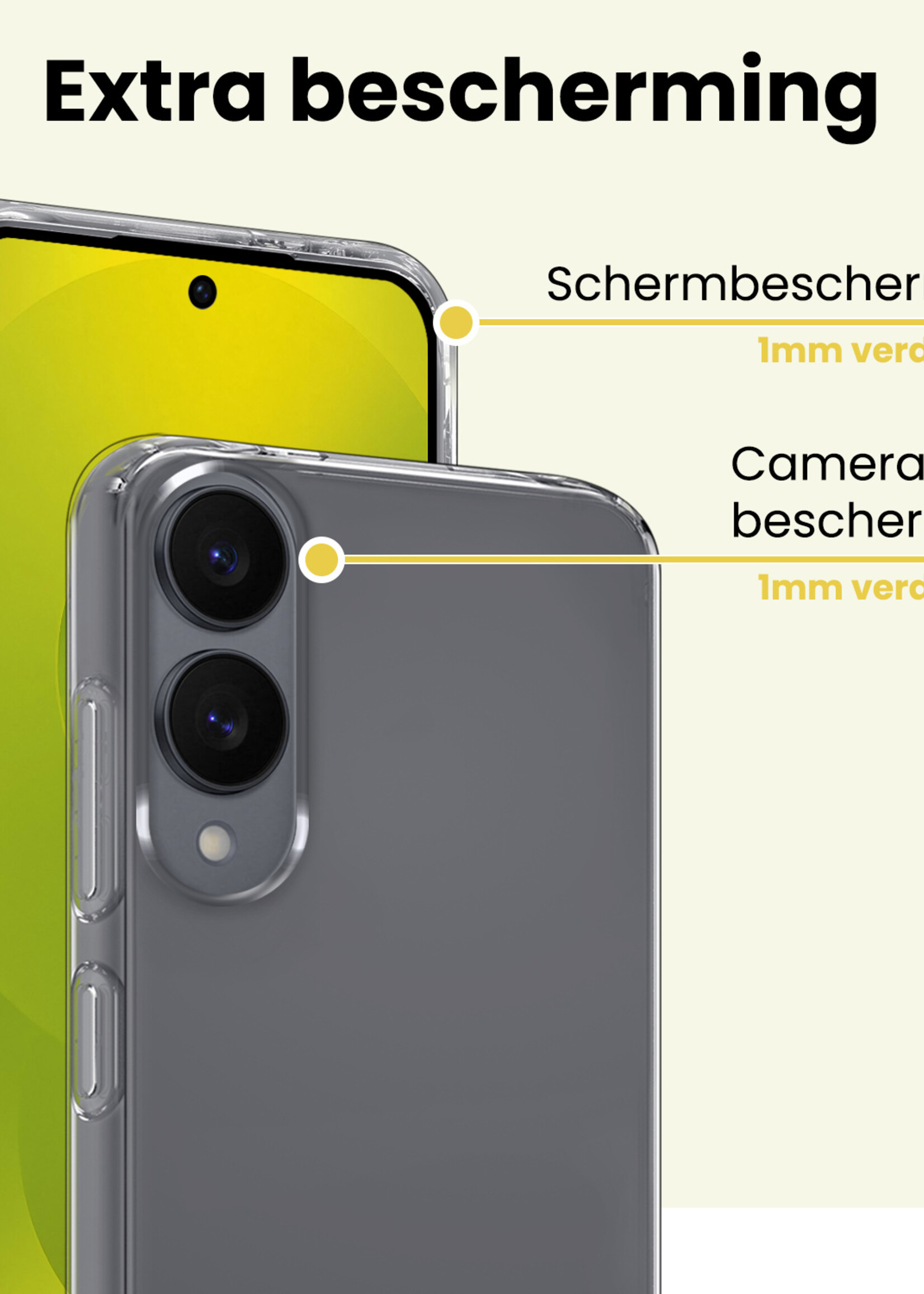 LUQ LUQ Samsung Galaxy S25 Edge Hoesje Siliconen Met 2x Screenprotector - Transparant