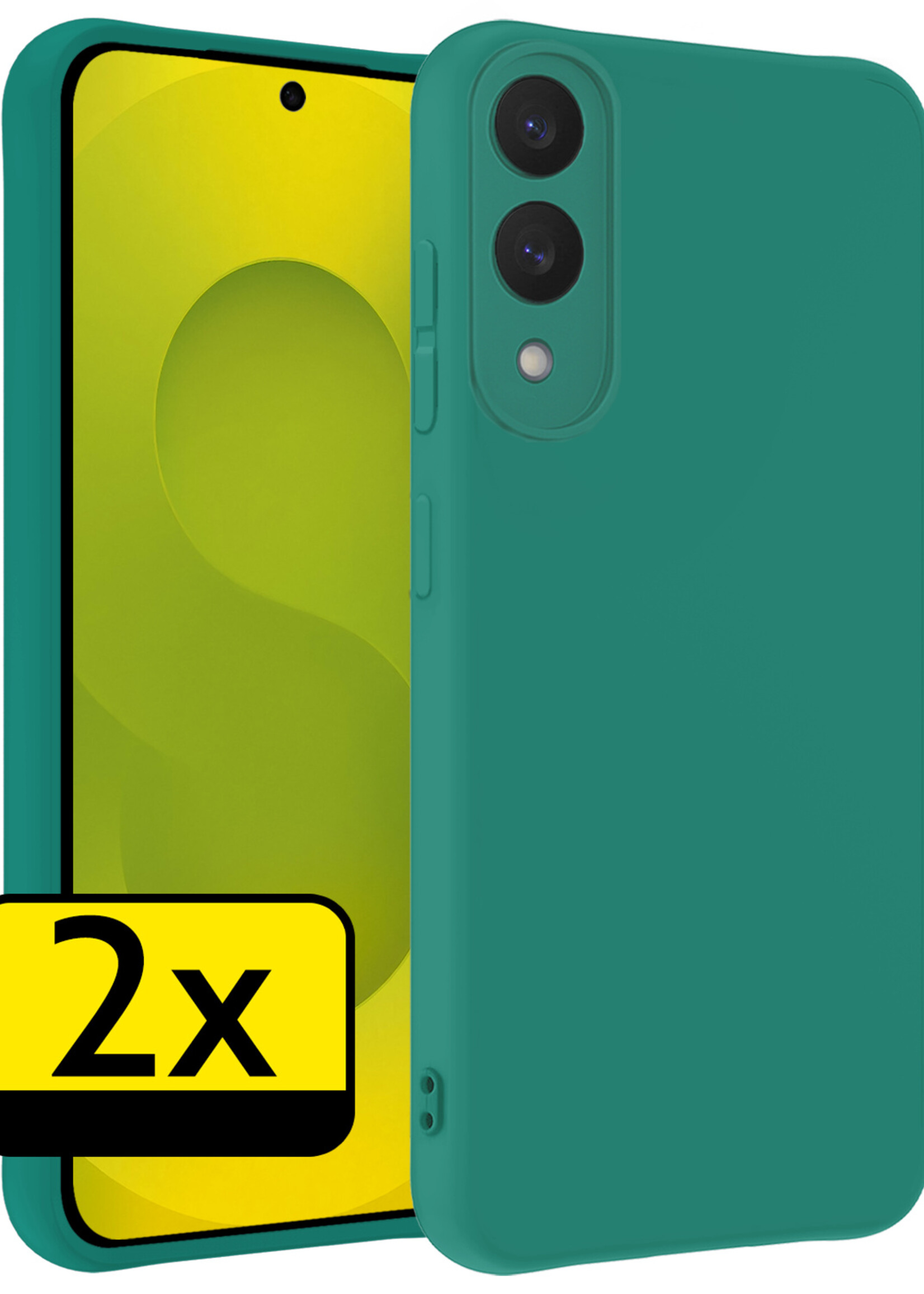 LUQ LUQ Samsung Galaxy S25 Edge Hoesje Siliconen - Donkergroen - 2 PACK