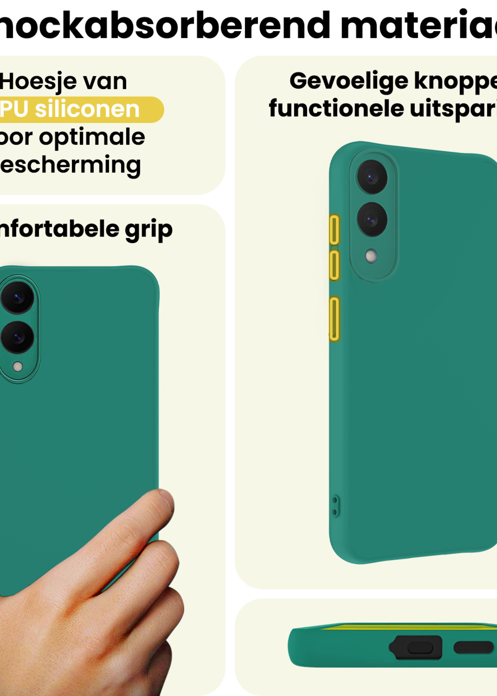 LUQ LUQ Samsung Galaxy S25 Edge Hoesje Siliconen - Donkergroen - 2 PACK