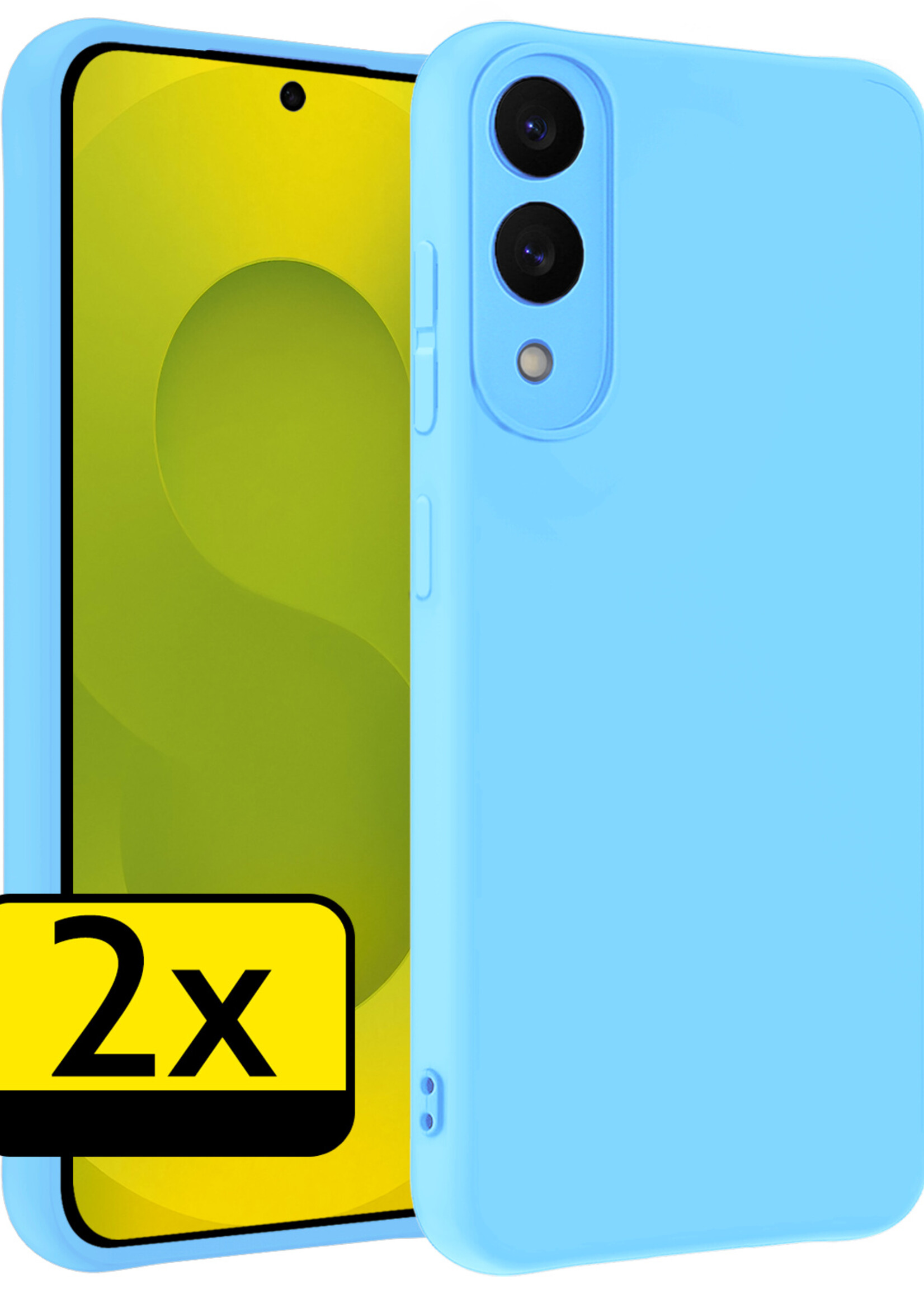 LUQ LUQ Samsung Galaxy S25 Edge Hoesje Siliconen - Lichtblauw - 2 PACK