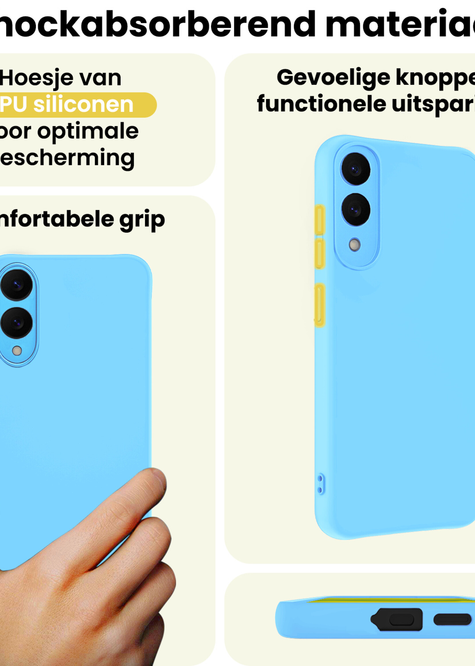 LUQ LUQ Samsung Galaxy S25 Edge Hoesje Siliconen - Lichtblauw - 2 PACK