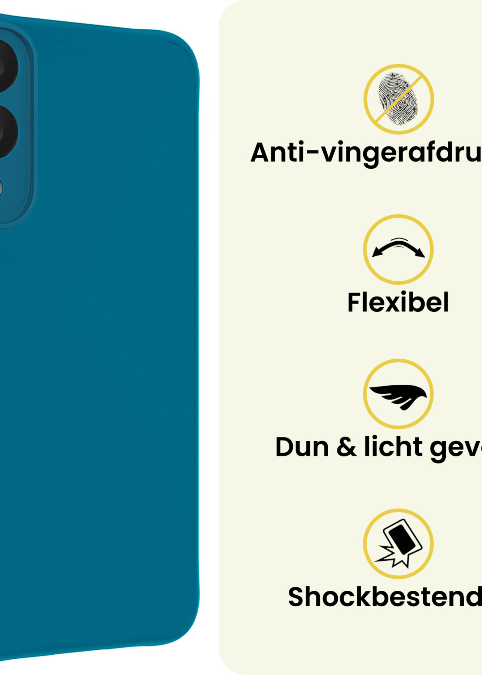 LUQ LUQ Samsung Galaxy S25 Edge Hoesje Siliconen Met Screenprotector - Donkerblauw