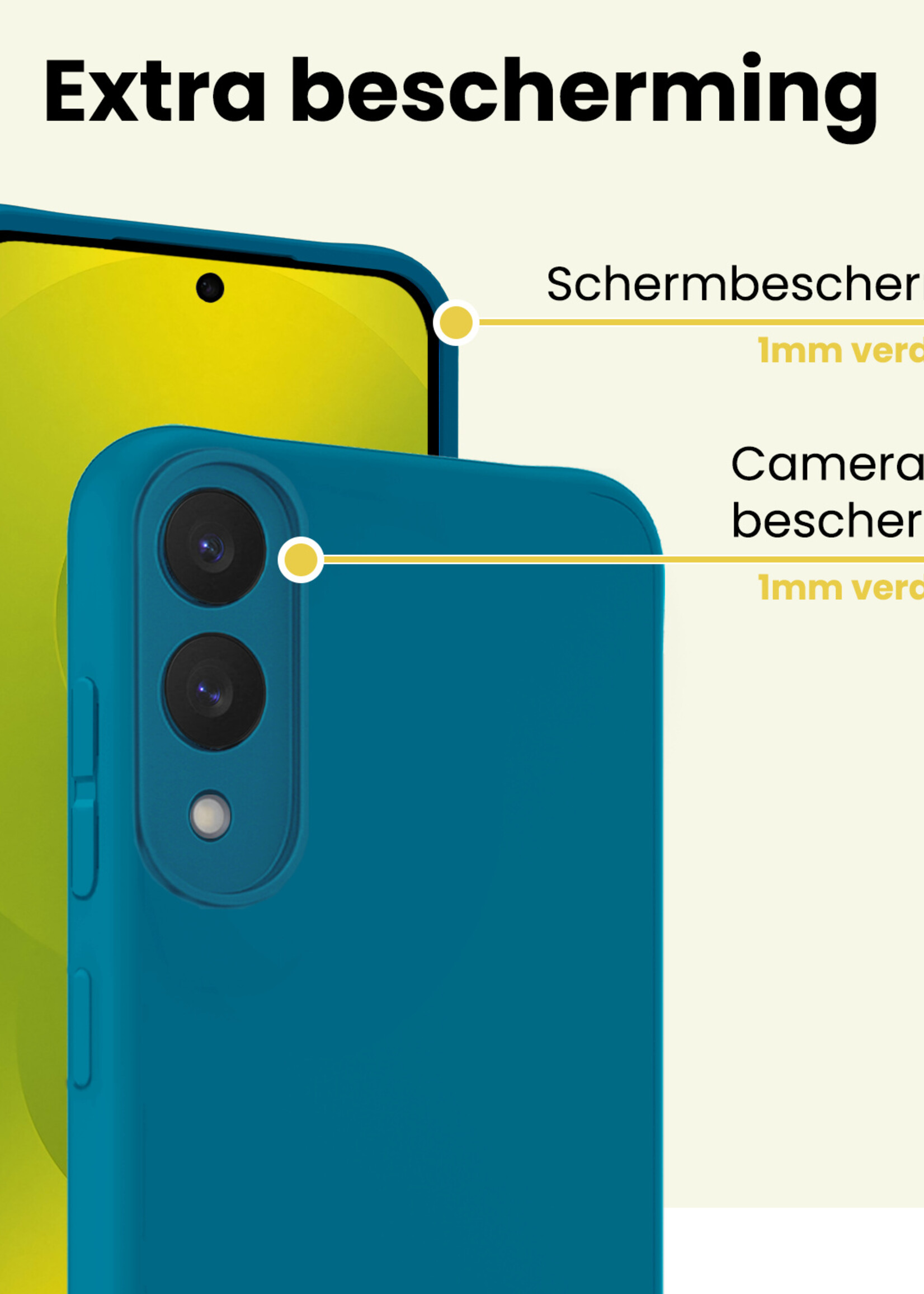 LUQ LUQ Samsung Galaxy S25 Edge Hoesje Siliconen Met Screenprotector - Donkerblauw