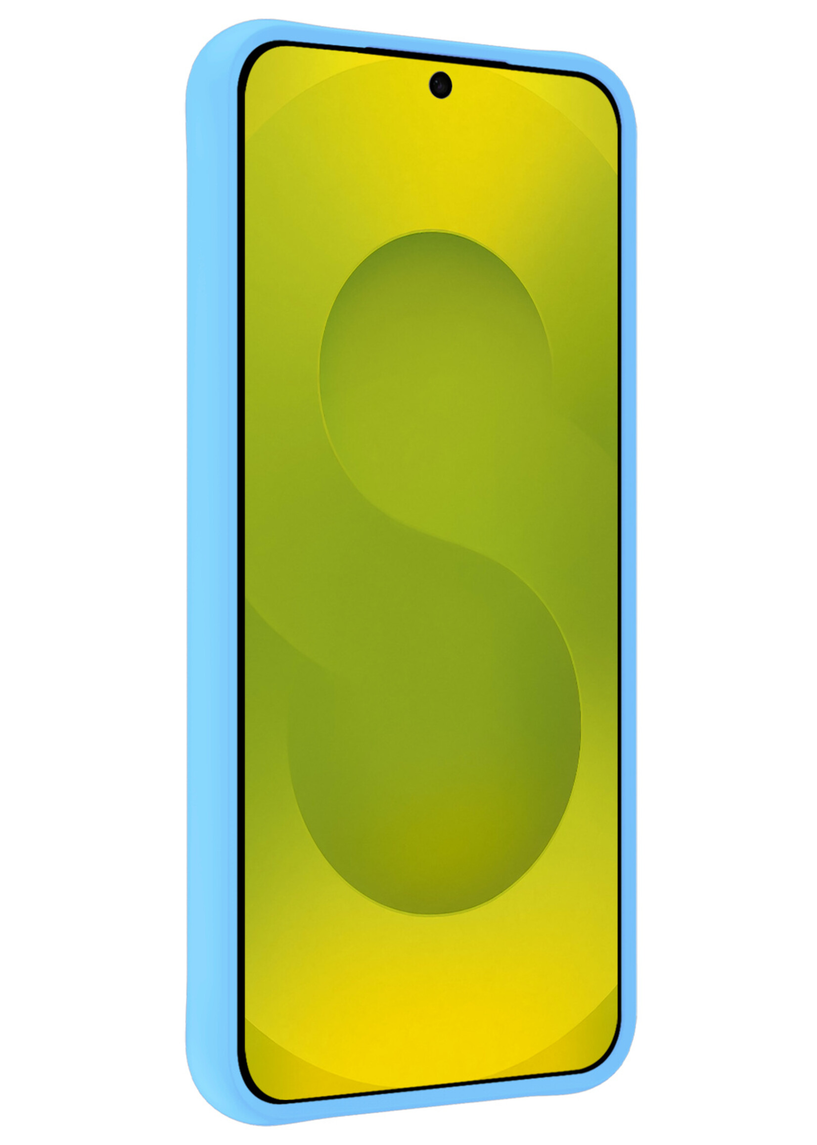 LUQ LUQ Samsung Galaxy S25 Edge Hoesje Siliconen Met Screenprotector - Lichtblauw