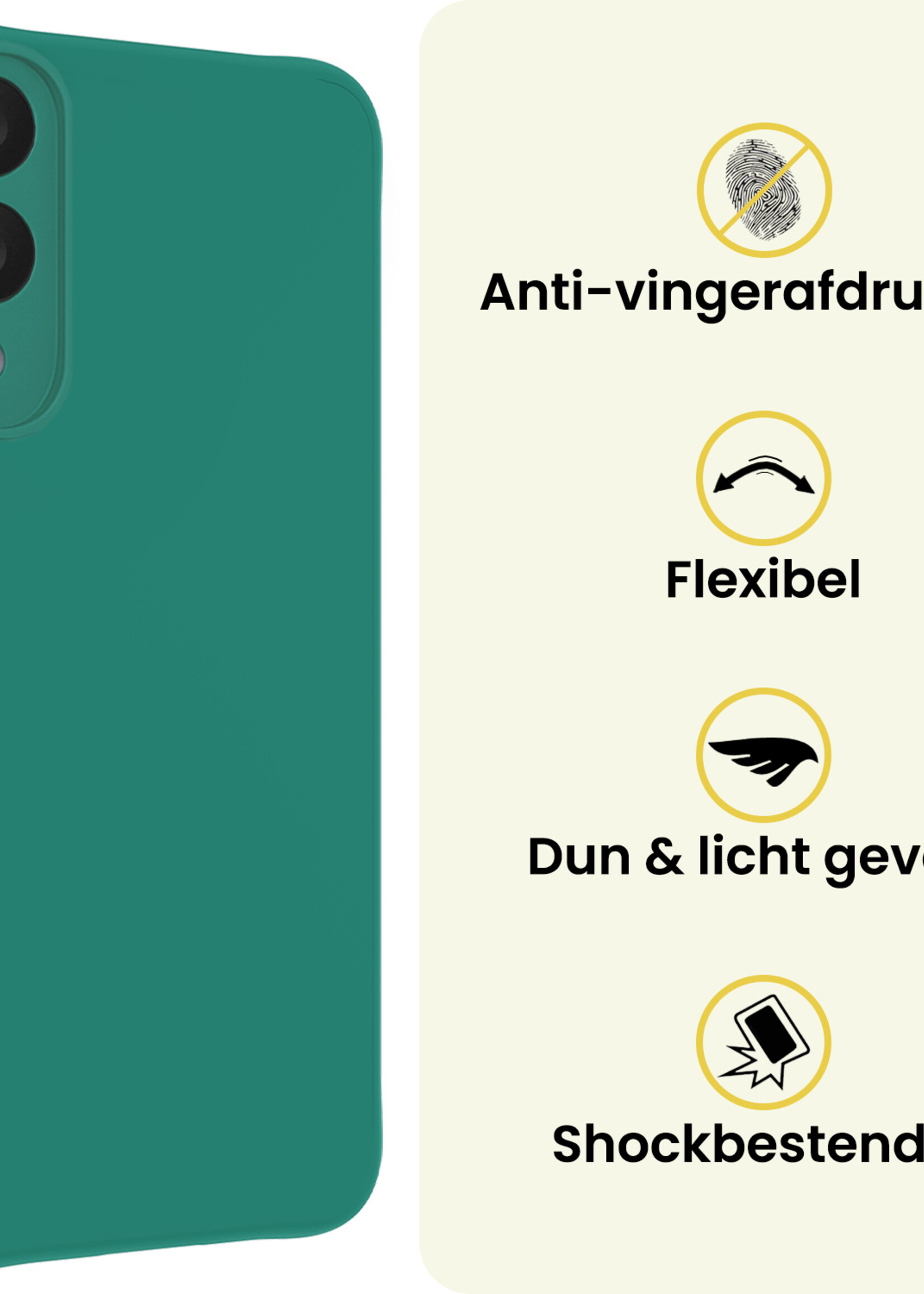 LUQ LUQ Samsung Galaxy S25 Edge Hoesje Siliconen Met 2x Screenprotector - Donkergroen