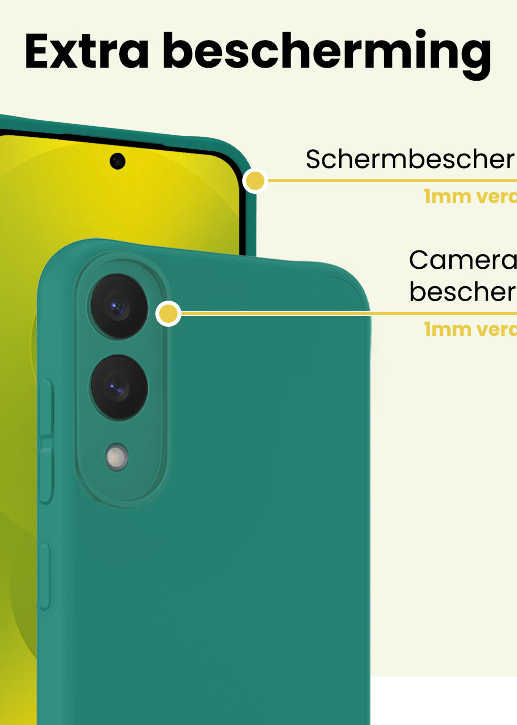 LUQ LUQ Samsung Galaxy S25 Edge Hoesje Siliconen Met 2x Screenprotector - Donkergroen