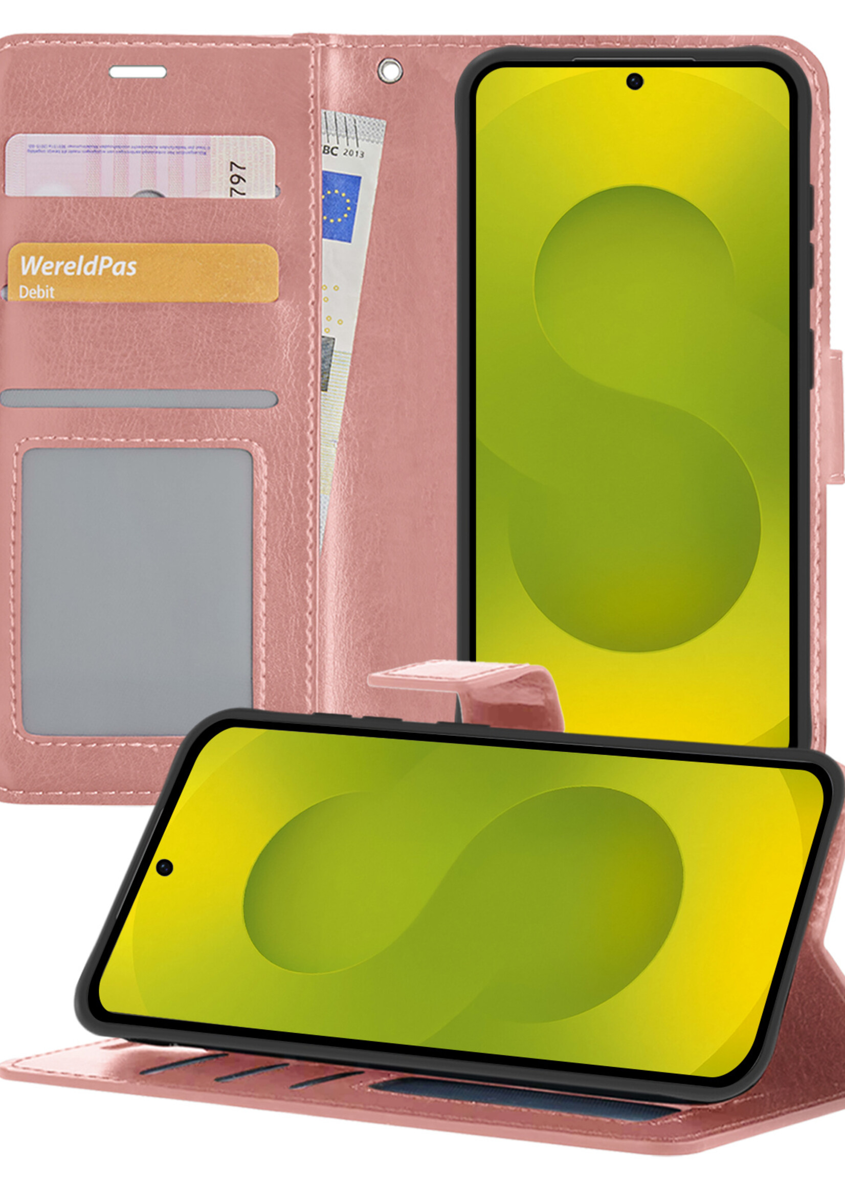 LUQ LUQ Samsung Galaxy S25 Edge Hoesje Bookcase - Rose Goud