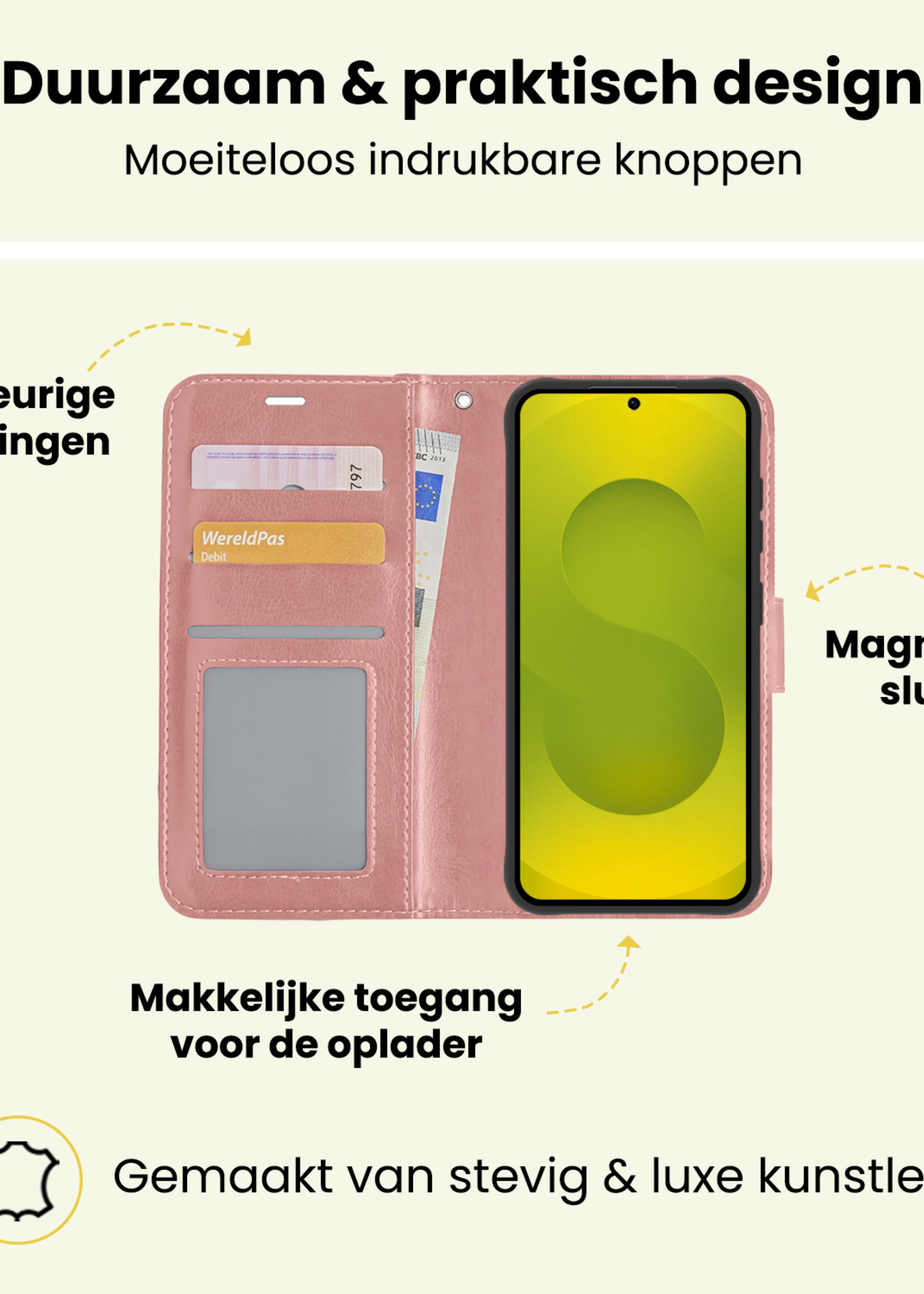 LUQ LUQ Samsung Galaxy S25 Edge Hoesje Bookcase - Rose Goud