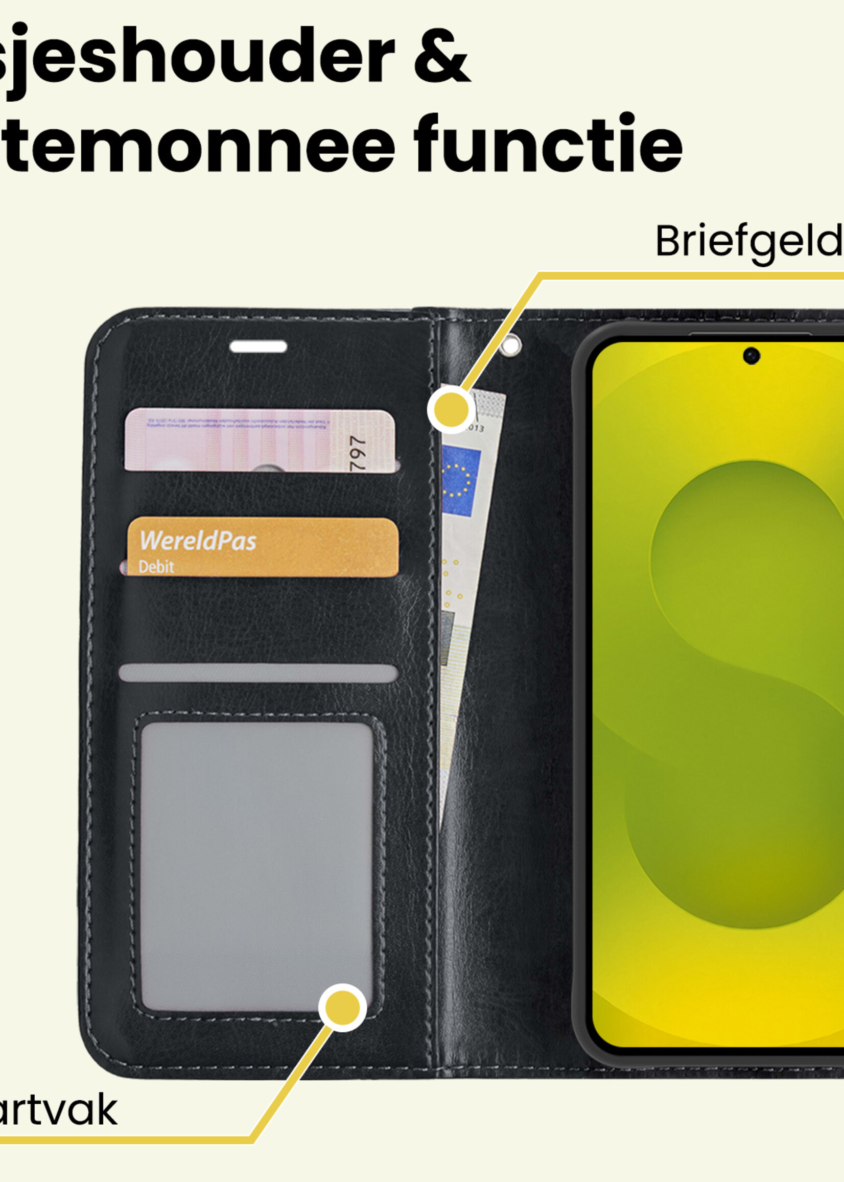 LUQ LUQ Samsung Galaxy S25 Edge Hoesje Bookcase - Zwart