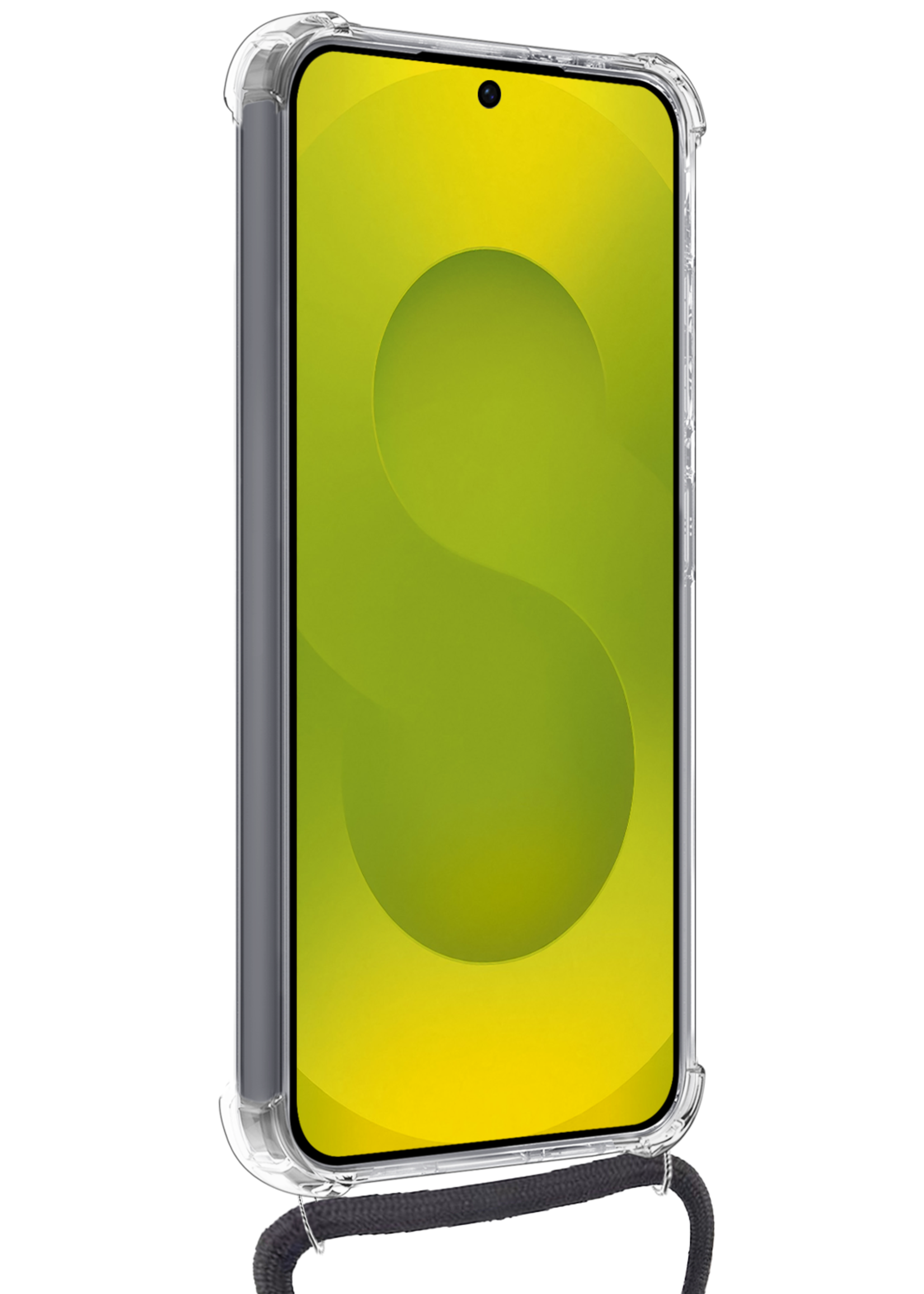 LUQ LUQ Samsung Galaxy S25 Edge Hoesje Transparant Shockproof Met Zwart Koord