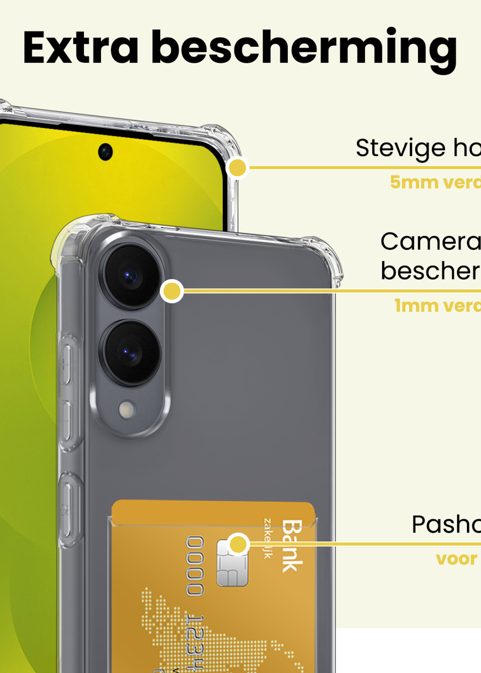 LUQ LUQ Samsung Galaxy S25 Edge Hoesje Pashouder Met Screenprotector