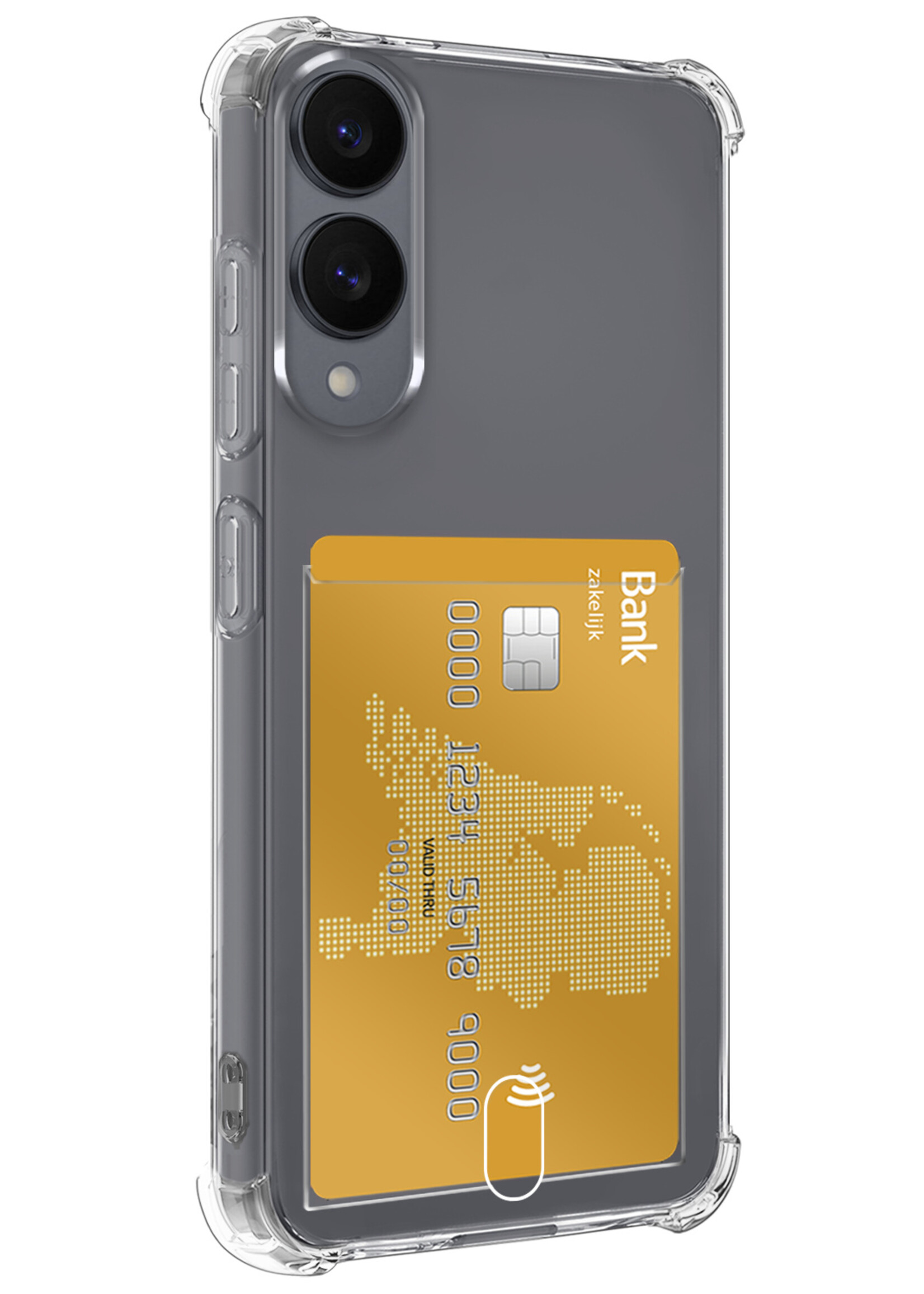 LUQ LUQ Samsung Galaxy S25 Edge Hoesje Pashouder Met Screenprotector