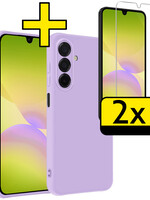 LUQ LUQ Samsung Galaxy A26 Hoesje Siliconen Met 2x Screenprotector - Lila