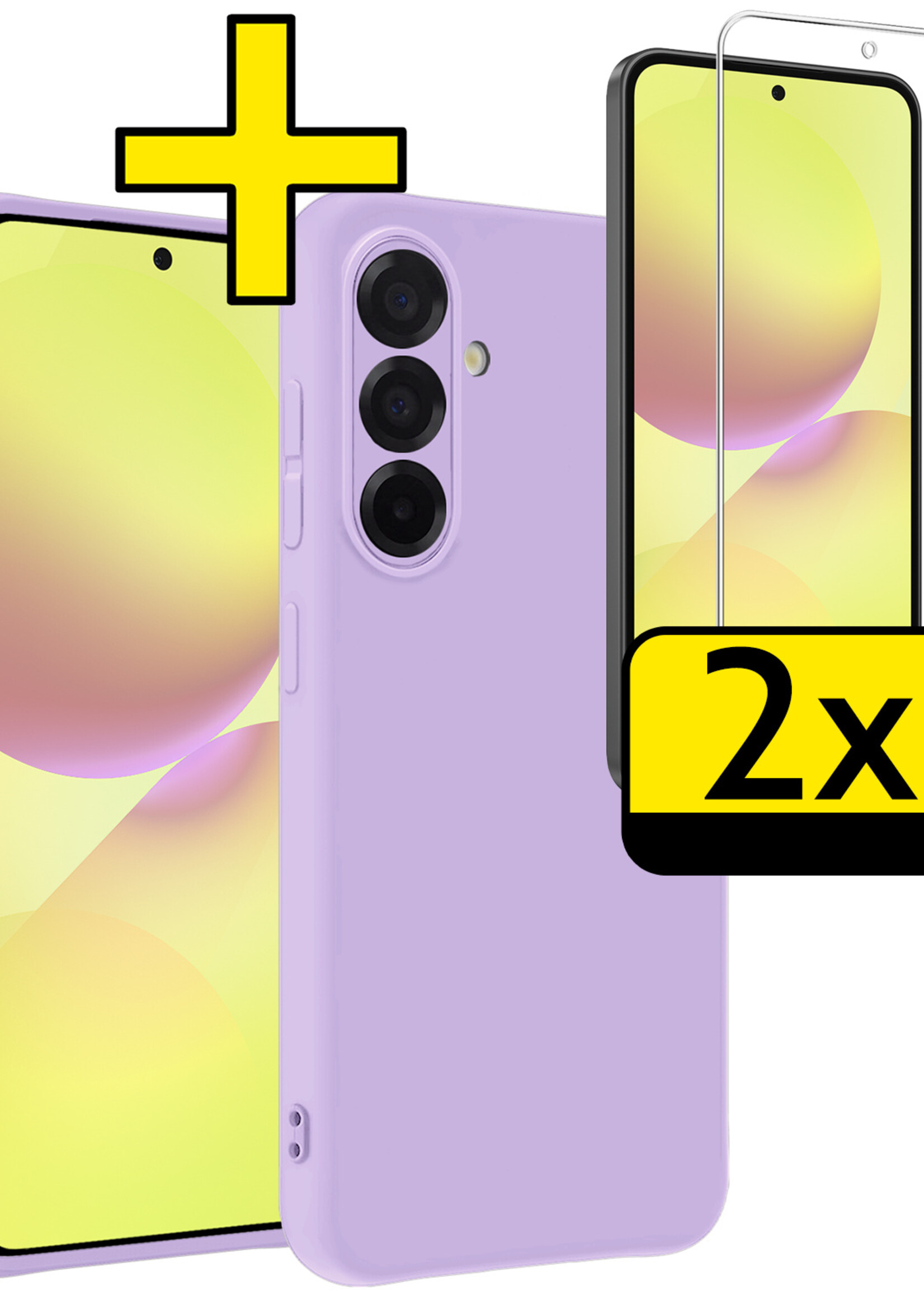 LUQ LUQ Samsung Galaxy A36 Hoesje Siliconen Met 2x Screenprotector - Lila