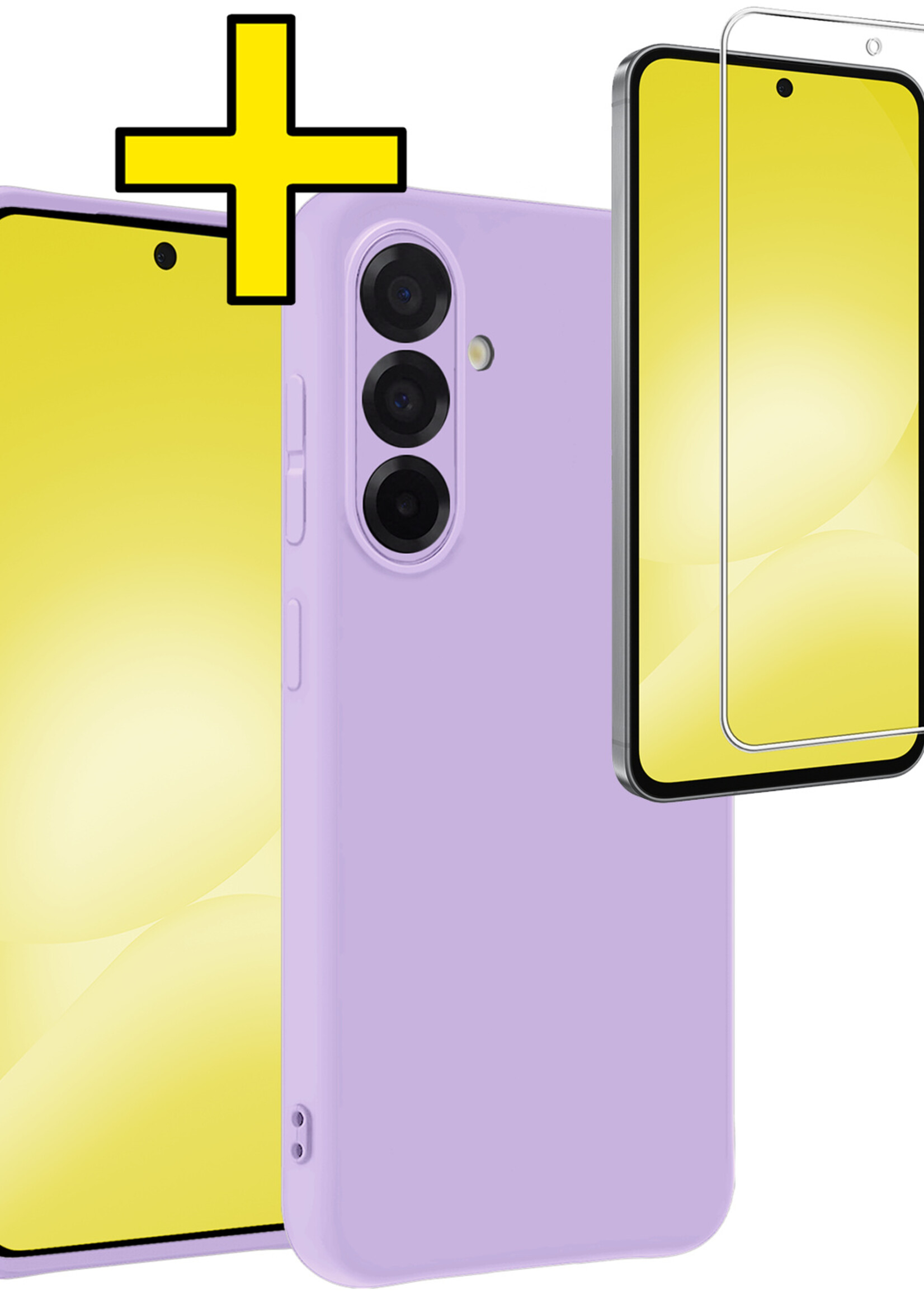 LUQ LUQ Samsung Galaxy A56 Hoesje Siliconen Met Screenprotector - Lila