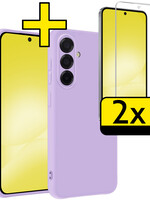 LUQ LUQ Samsung Galaxy A56 Hoesje Siliconen Met 2x Screenprotector - Lila