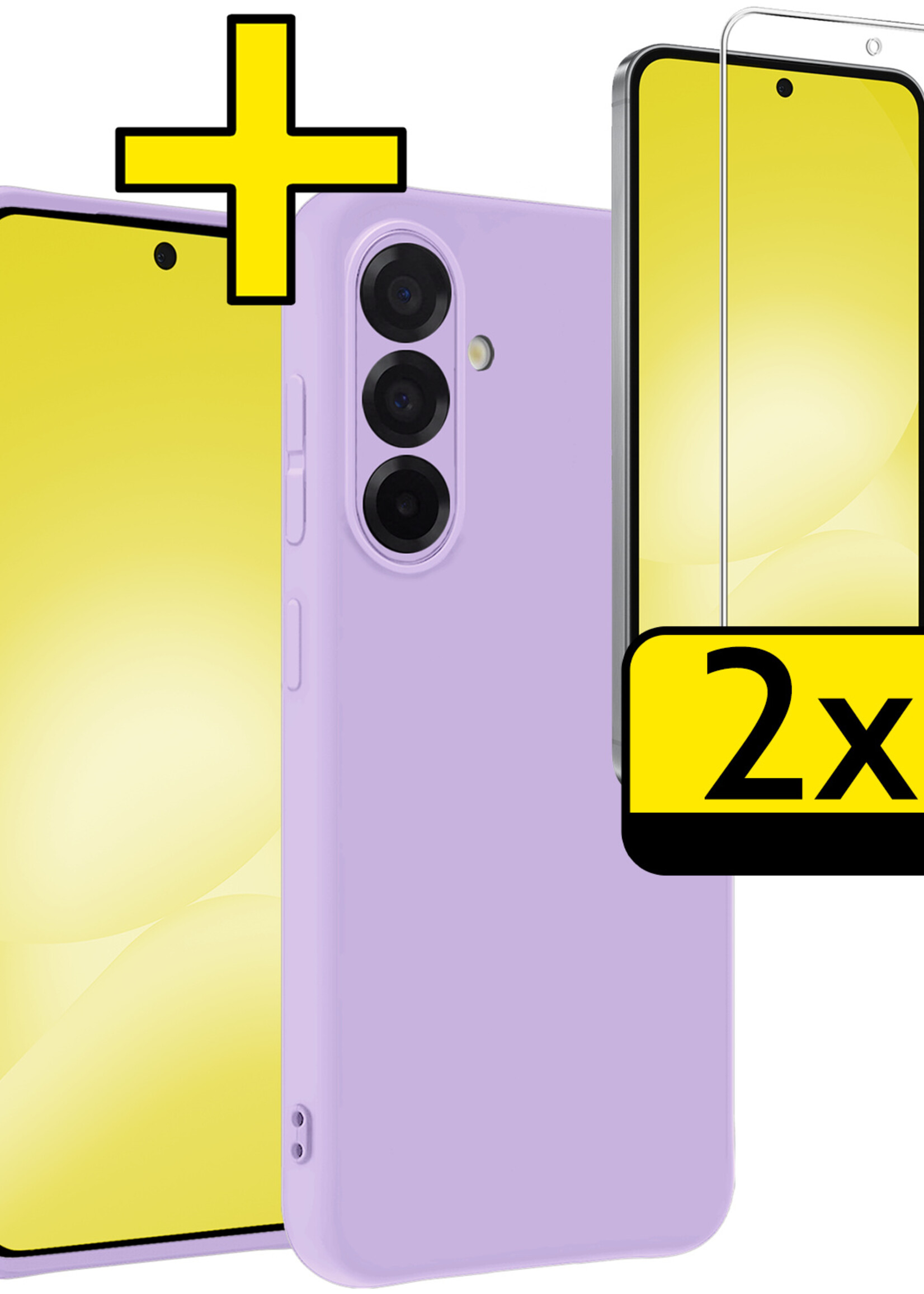 LUQ LUQ Samsung Galaxy A56 Hoesje Siliconen Met 2x Screenprotector - Lila