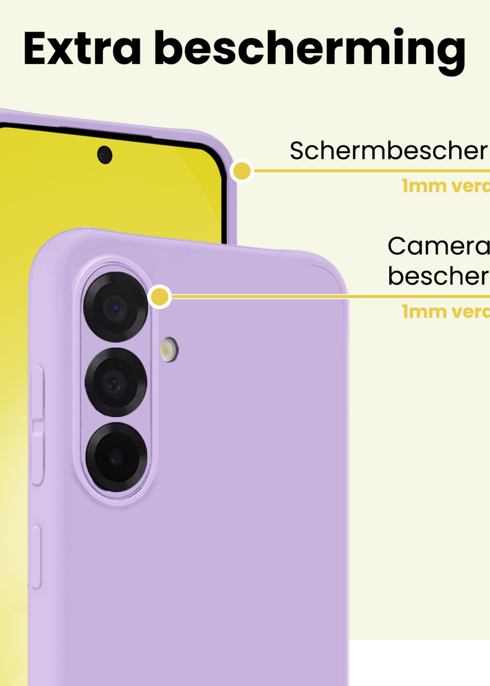 LUQ LUQ Samsung Galaxy A56 Hoesje Siliconen Met 2x Screenprotector - Lila