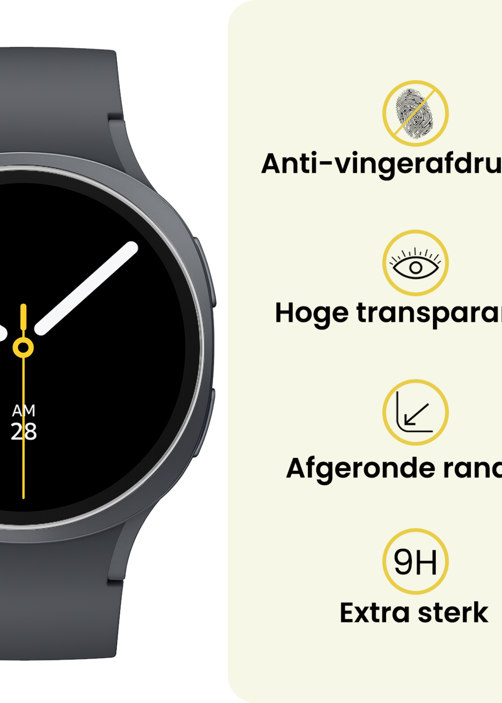 LUQ LUQ Samsung Galaxy Watch 8 (44 mm) Screenprotector - 3 PACK