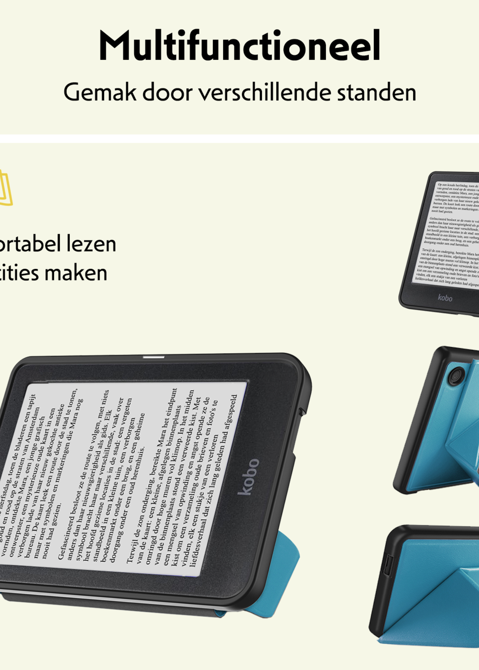 LUQ LUQ Kobo Clara BW Hoesje Trifold - Turquoise