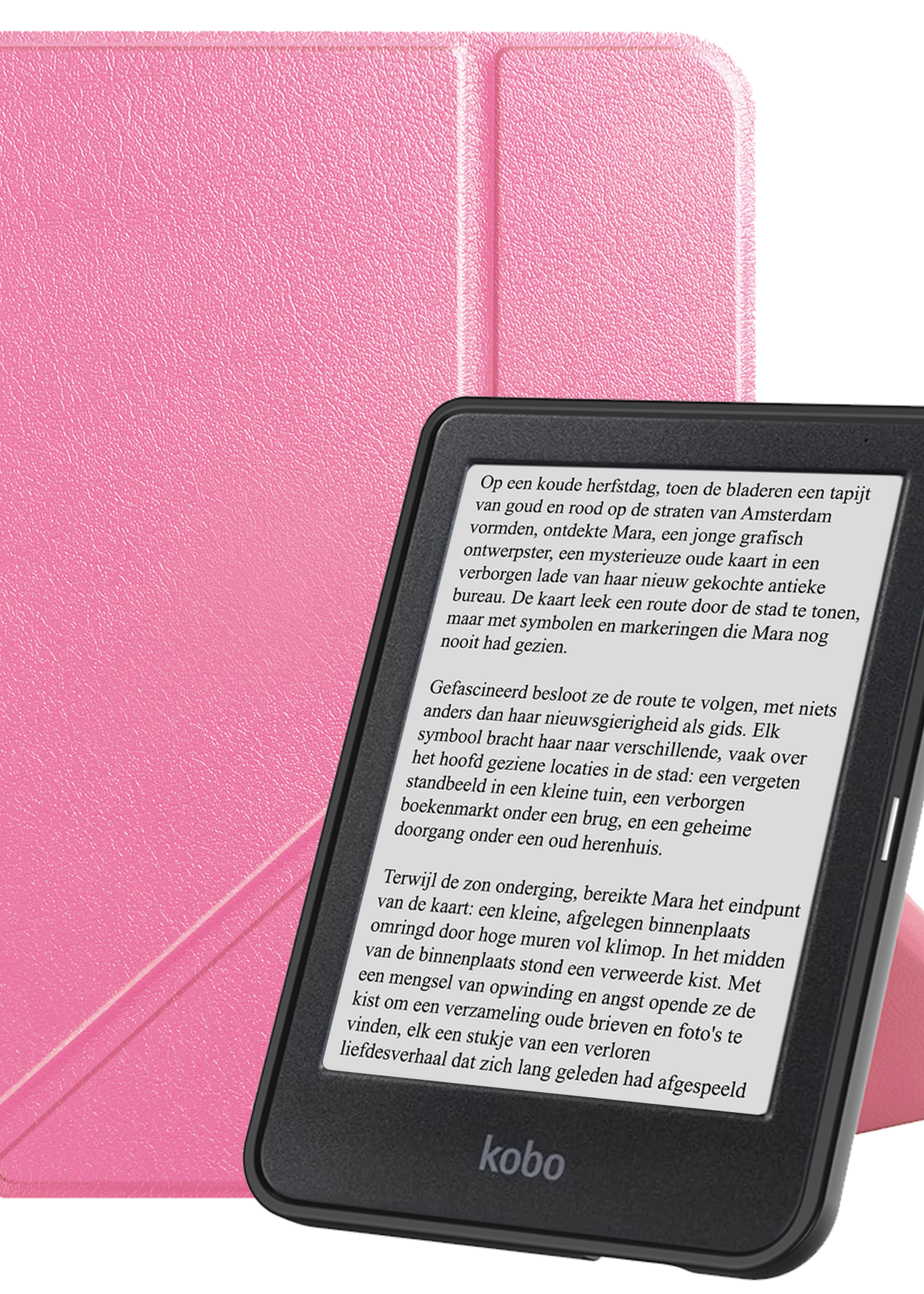 LUQ LUQ Kobo Clara BW Hoesje Trifold - Roze