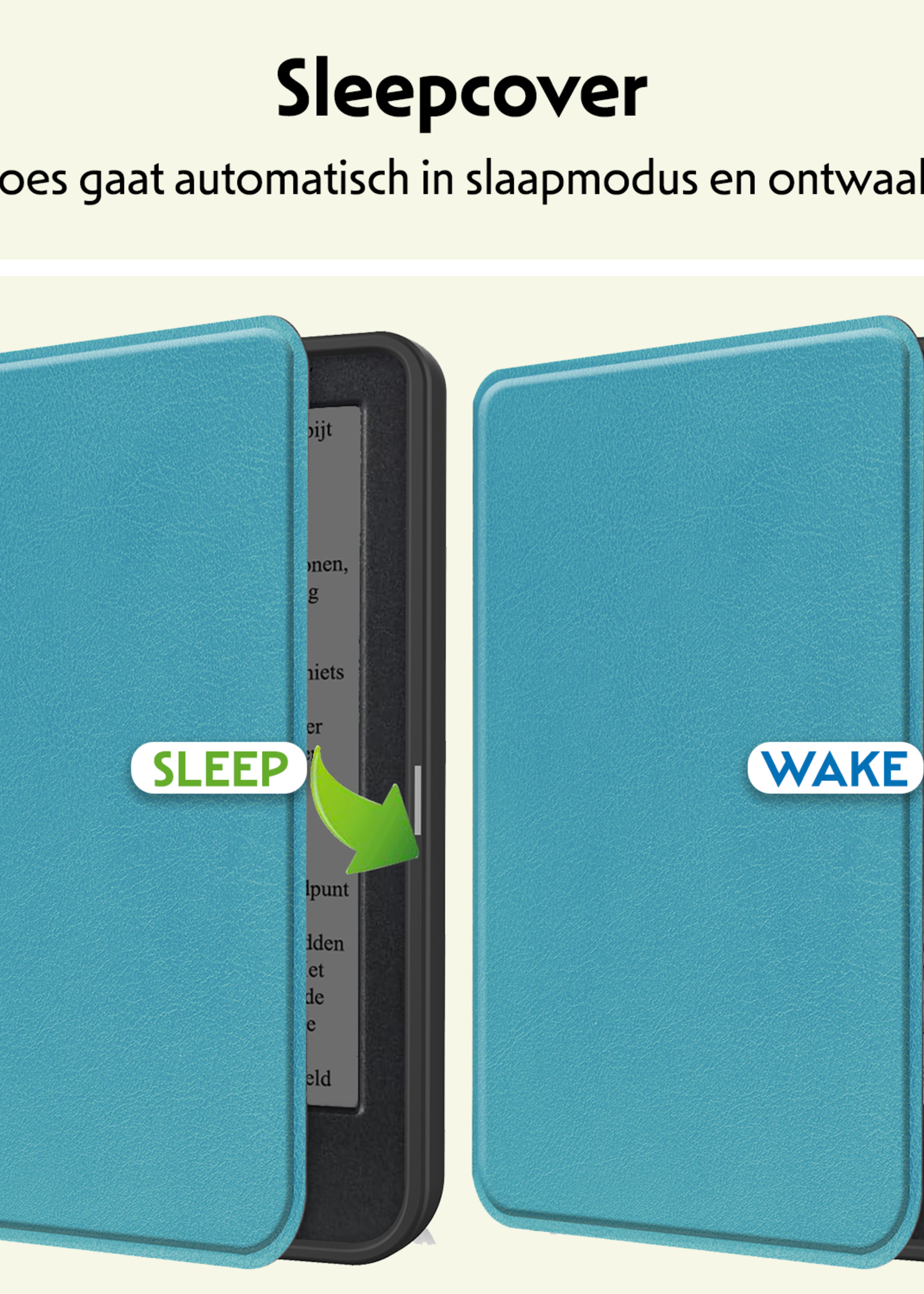 LUQ LUQ Kobo Clara Colour Hoesje Met Screenprotector - Turquoise